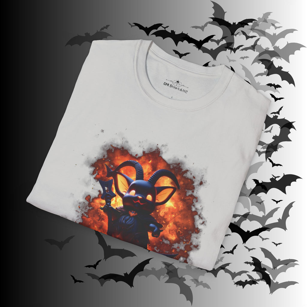 Whimsigoth Chibi Baphomet Fire T-Shirt — Gothic Occult Tee