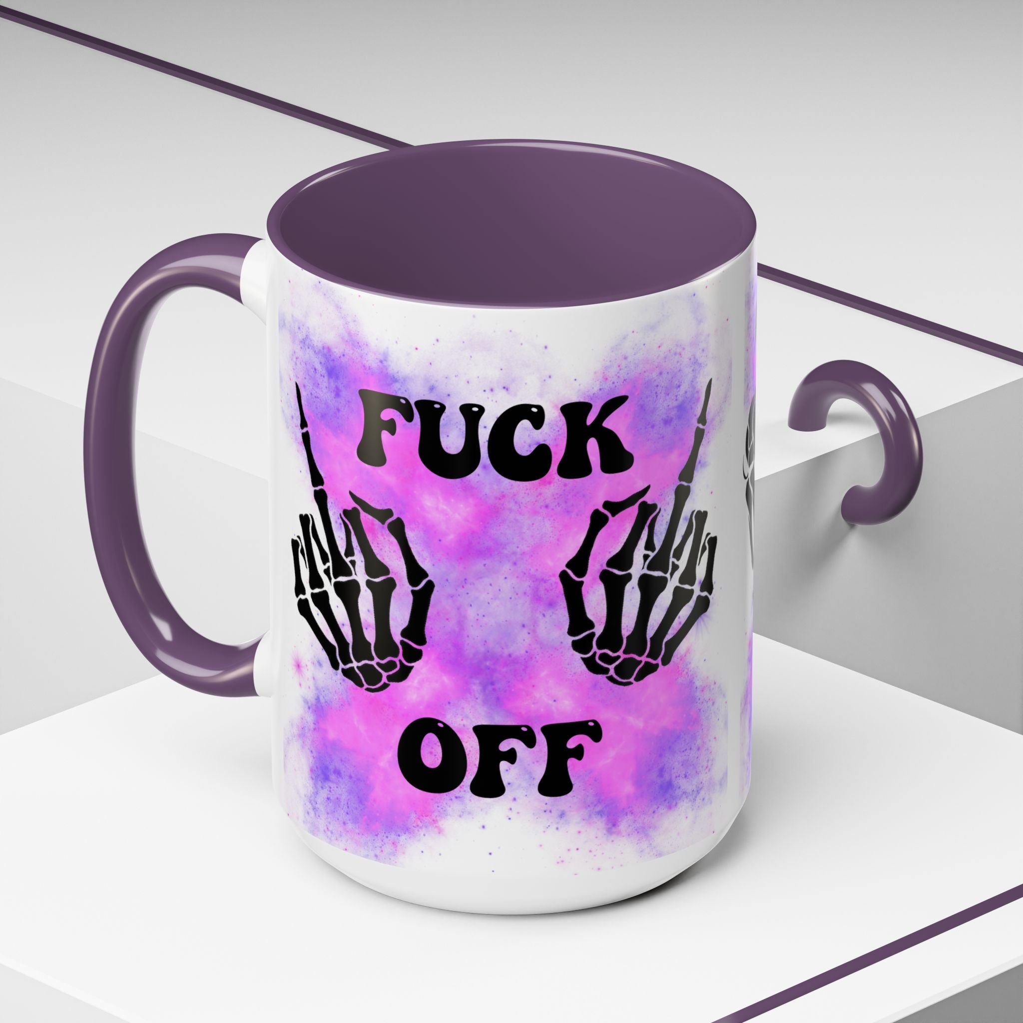 Good Morning Beautiful Fuck Off Skeleton Hands Accent Coffee Mug