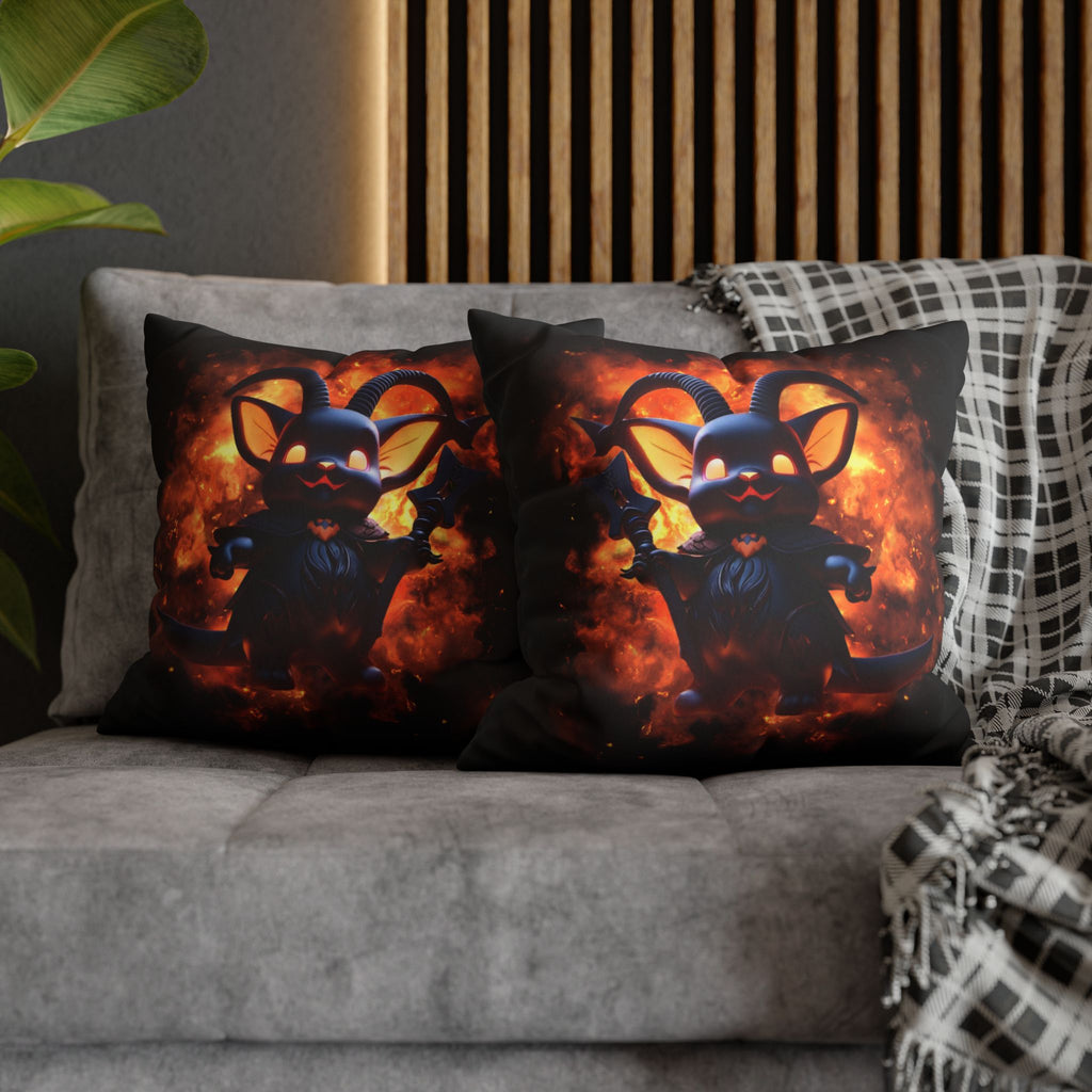 Cute Baphomet Throw Pillow — Gothic Occult Dark Home Decor