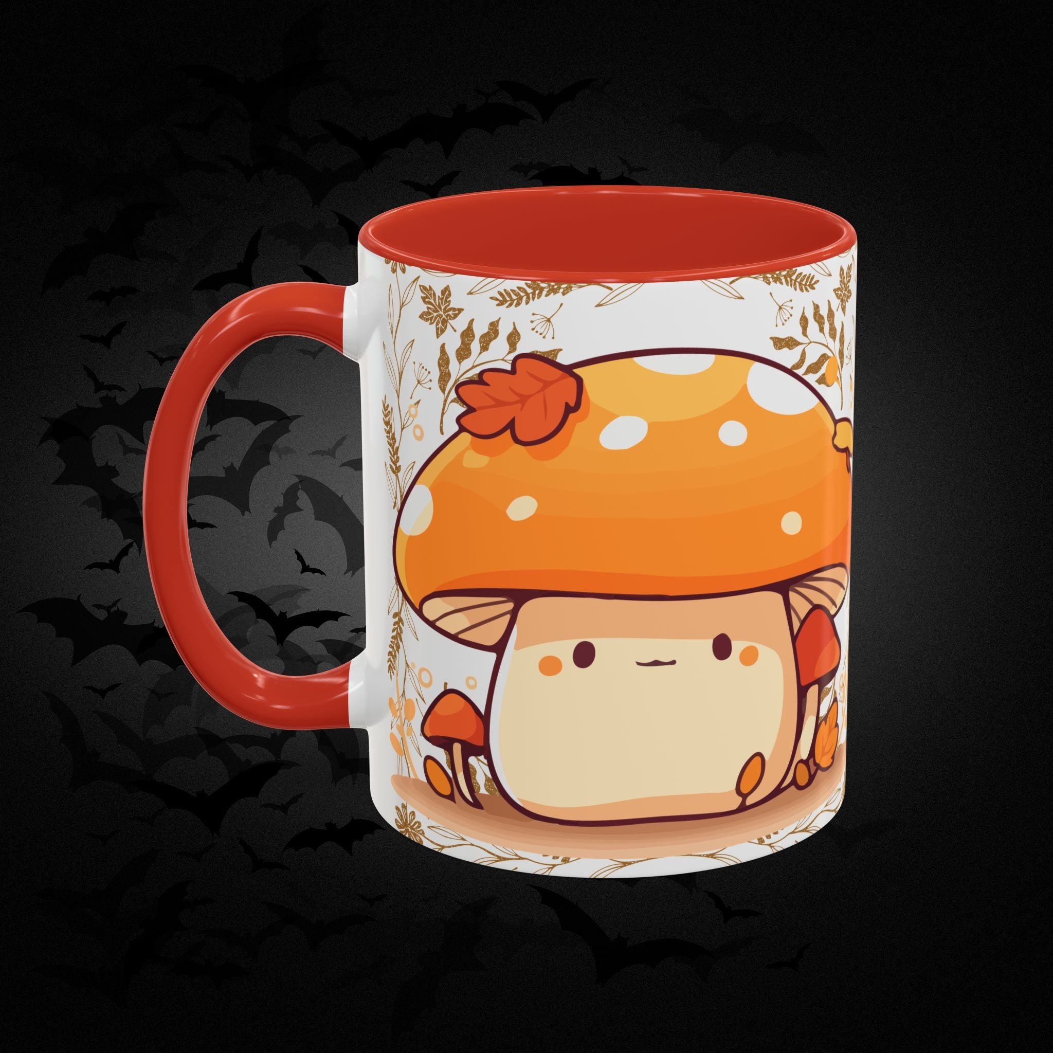 Autumn Mushroom Cute Coffee Mug — Fall Kawaii Accent Mug (11/15oz)