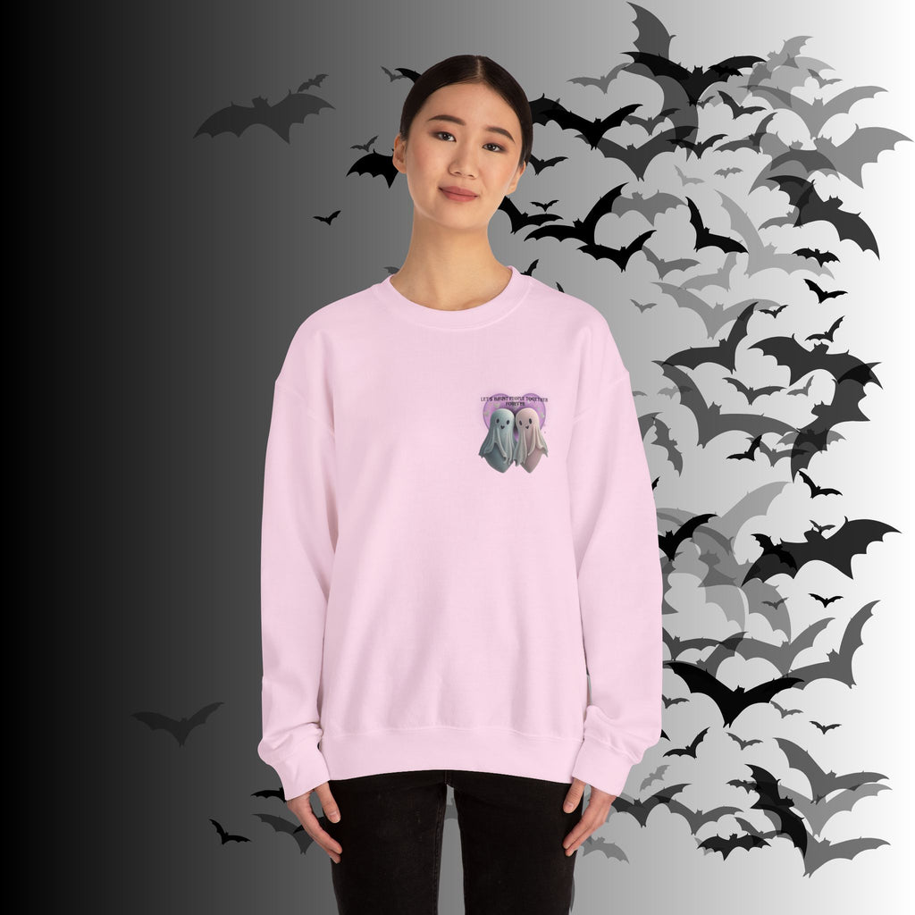 Let's Haunt People Together Forever Crewneck Sweatshirt — Gothic Valentine's Couples Ghost