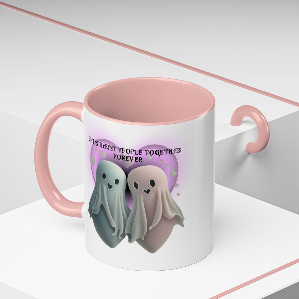 Let's Haunt People Together Forever Coffee Mug — Valloween Ghost Couple Accent Mug