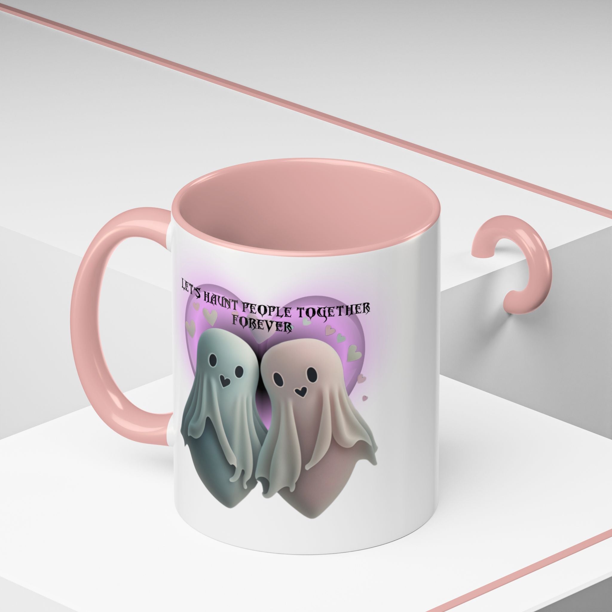 Let's Haunt People Together Forever Coffee Mug — Valloween Ghost Couple Accent Mug