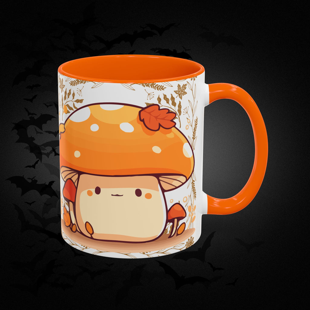 Autumn Mushroom Cute Coffee Mug — Fall Kawaii Accent Mug (11/15oz)