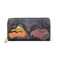 Gothic Forest Moon Wallet | Haunted Dusk Faux Leather Zipper Clutch