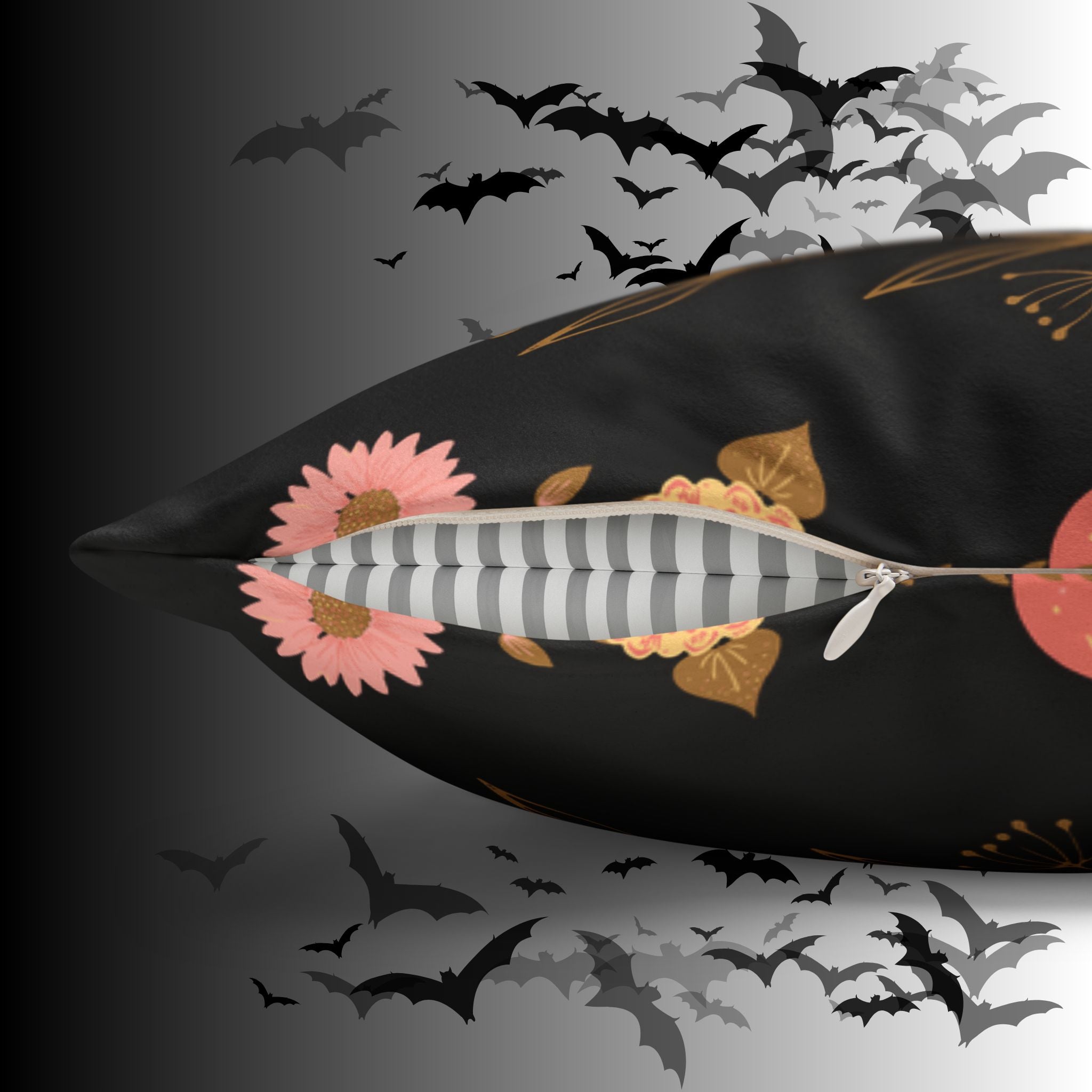 Dark Cottagecore Mushroom Throw Pillow — Forest Witch Kawaii Home Decor