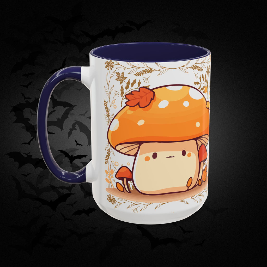Autumn Mushroom Cute Coffee Mug — Fall Kawaii Accent Mug (11/15oz)