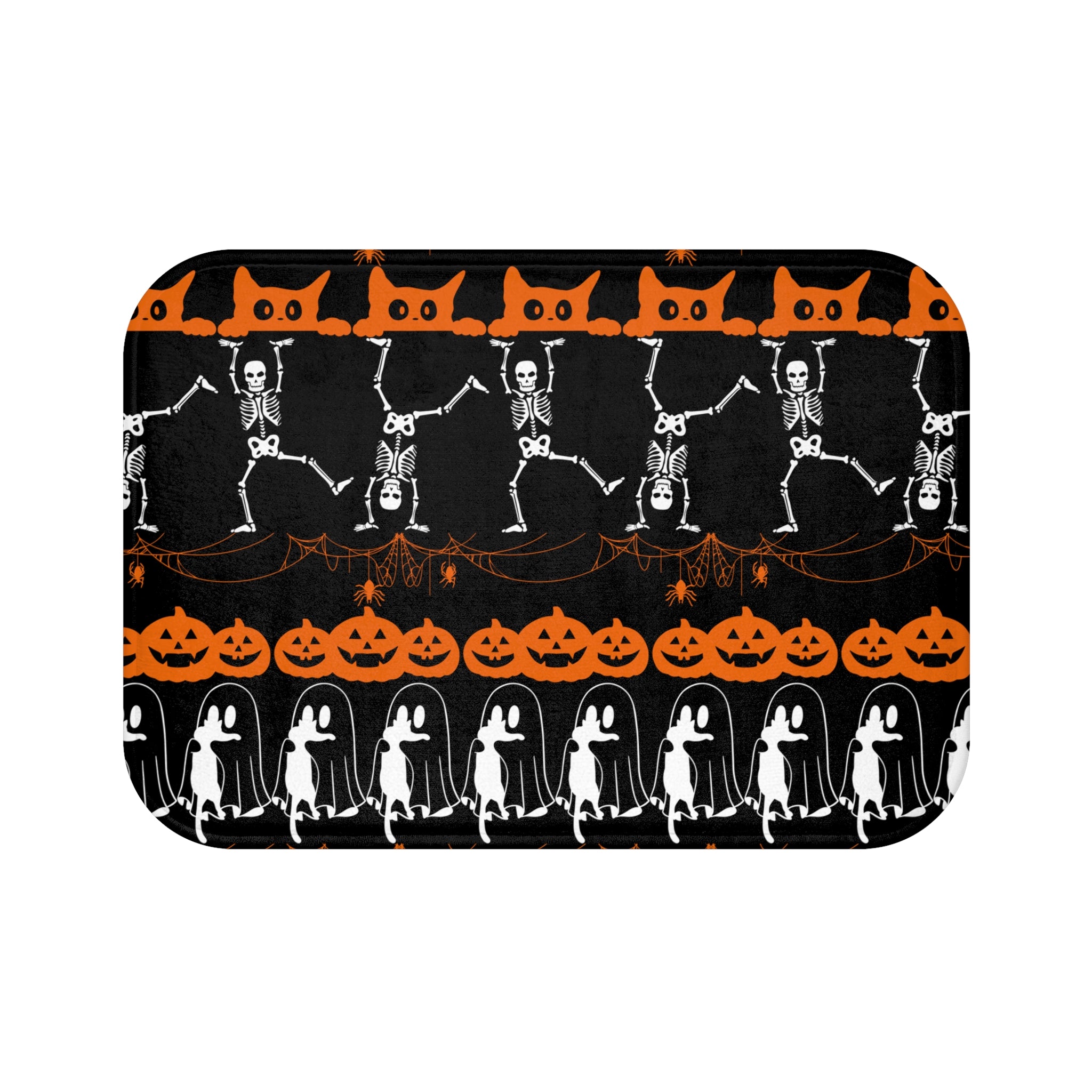 Halloween Pattern Bath Mat — Spooky Season Bathroom Decor