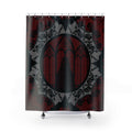 Gothic Cathedral Bats Shower Curtain — Crimson Rose Mandala Bathroom Decor