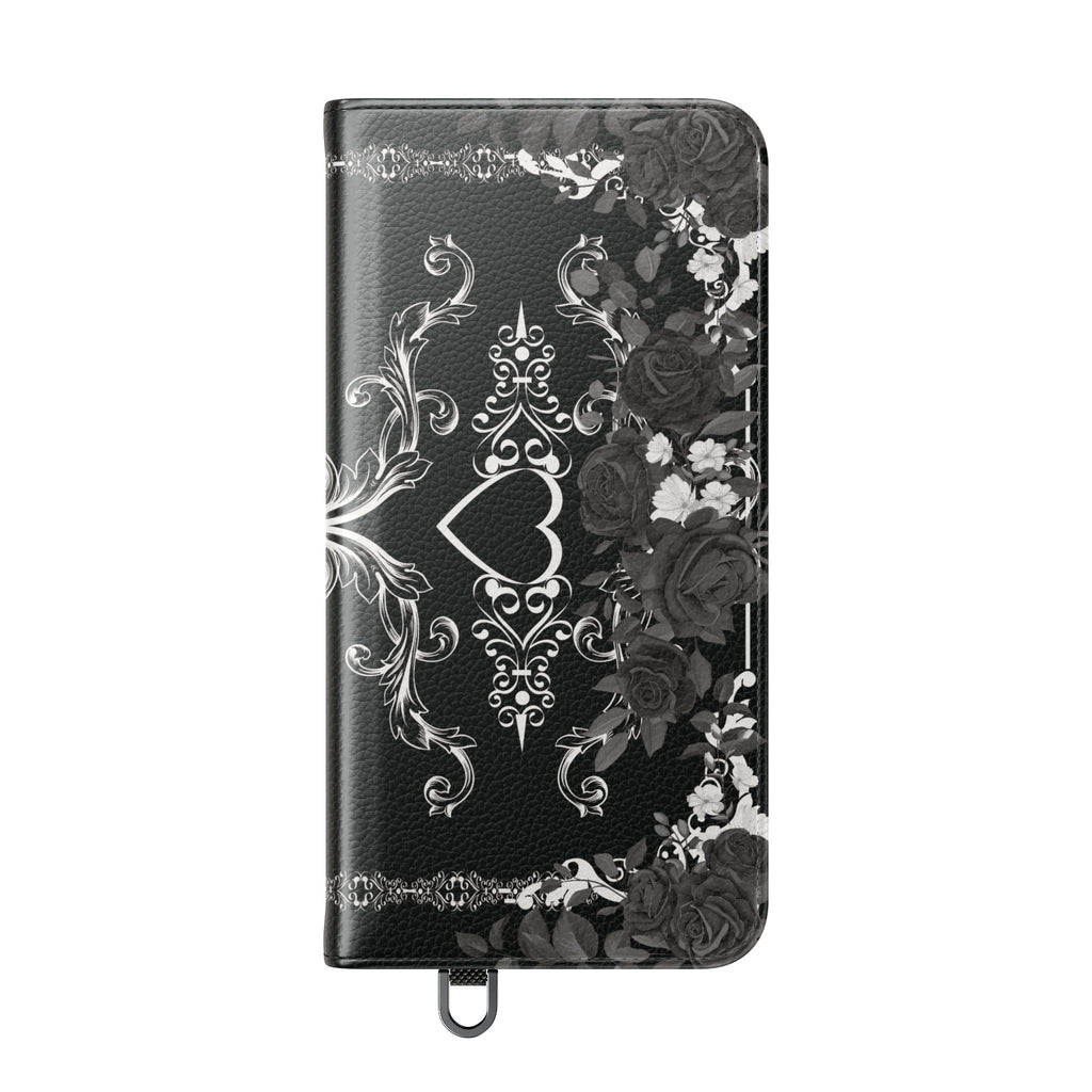 Romantic Goth Wallet Flip Case - Goth Botanical Phone Case