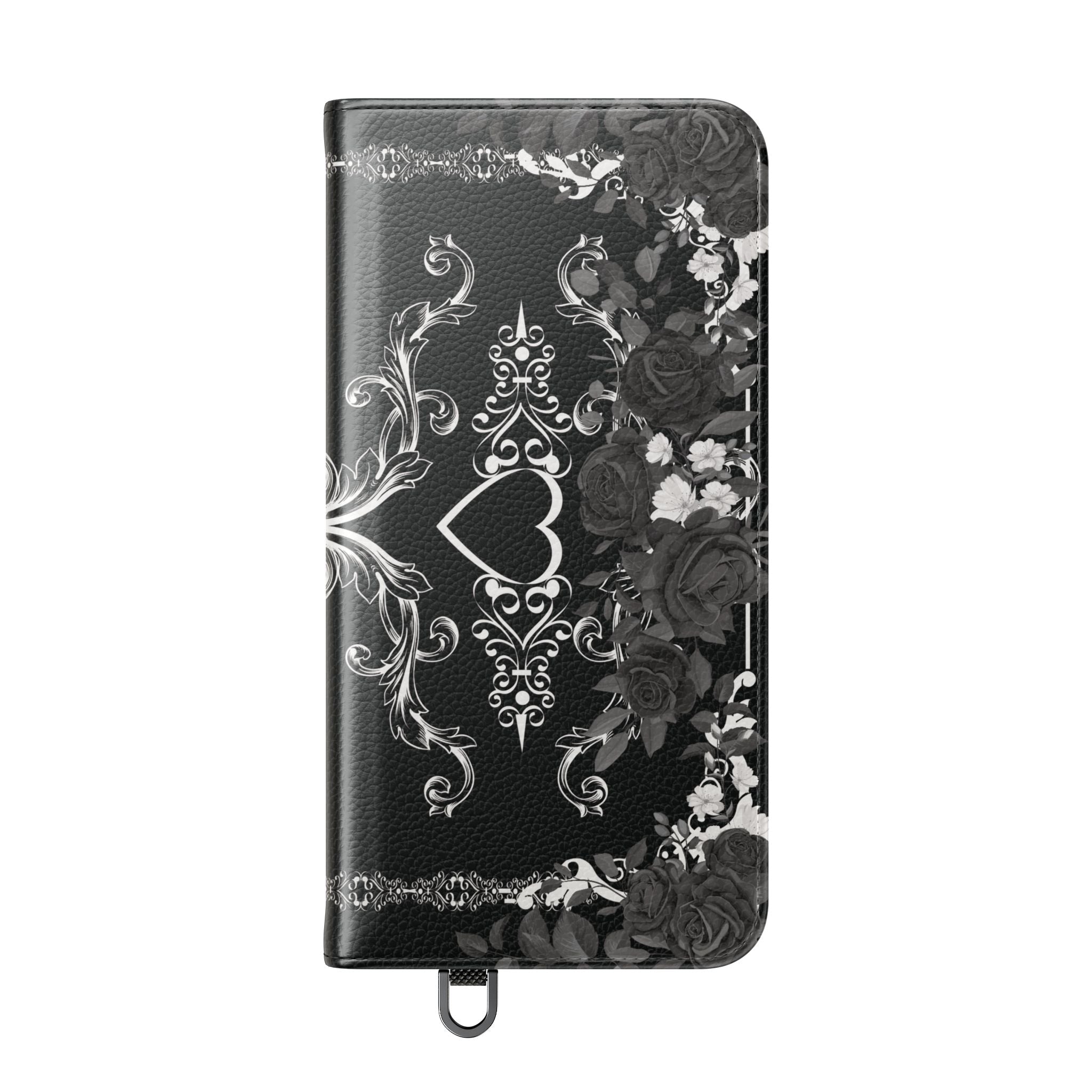 Romantic Goth Wallet Flip Case - Goth Botanical Phone Case