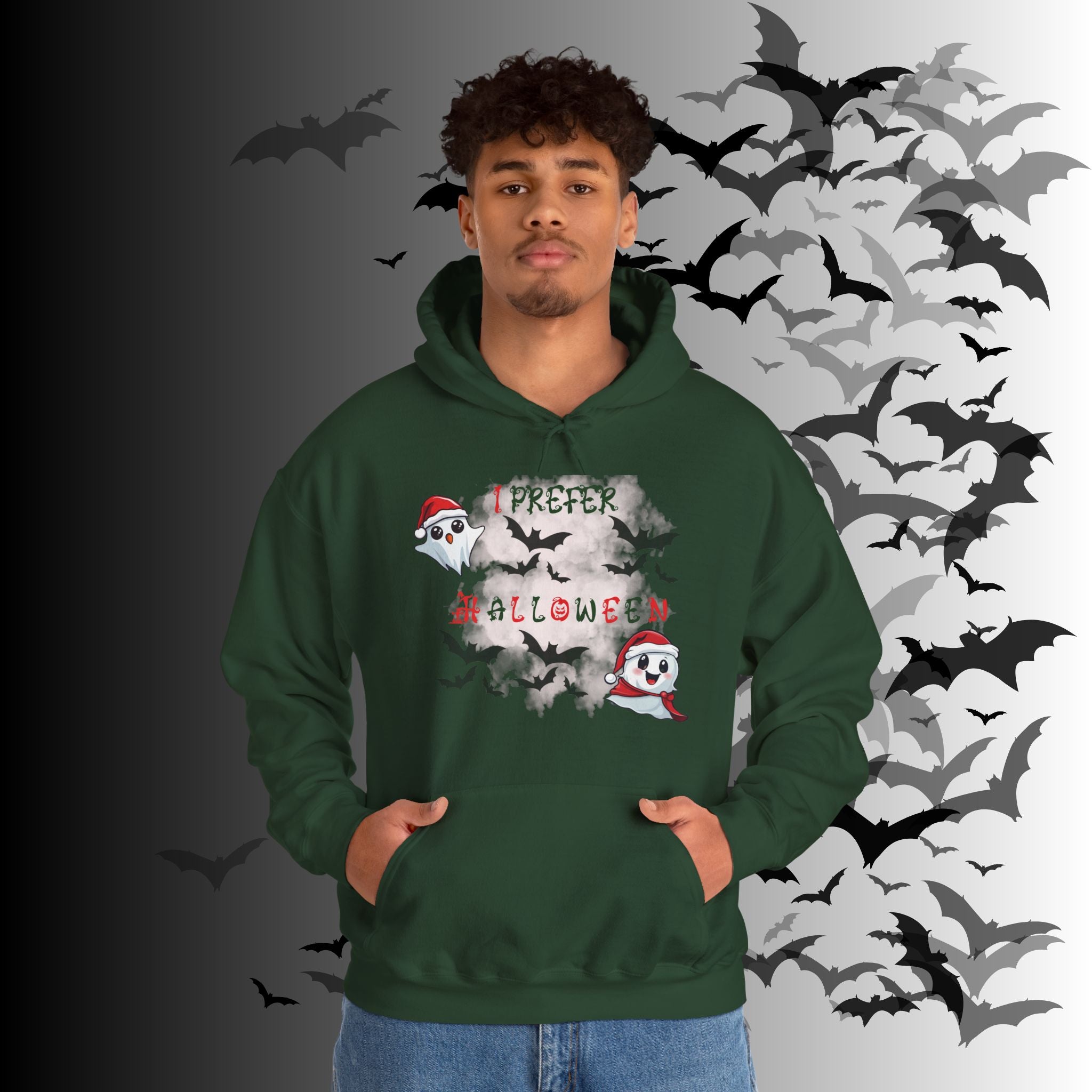 I Prefer Halloween Ghost Hoodie — Kawaii Gothic Christmas