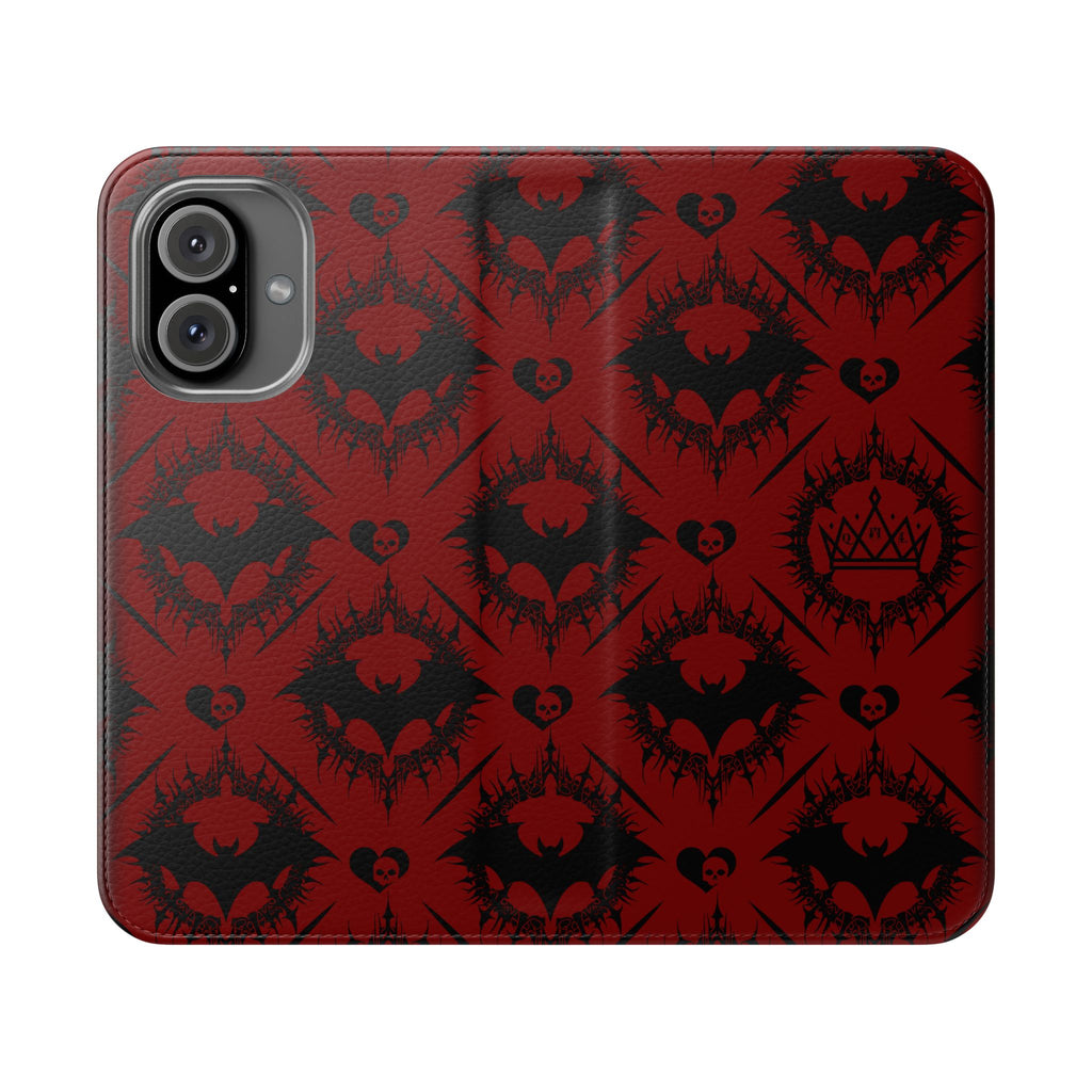 Copy of Gothic Bat Wallet Flip Case - Elegant Goth Phone Wallet - Bat Pattern Flip Case - Gothic Phone Case - Stylish Wallet Phone Case