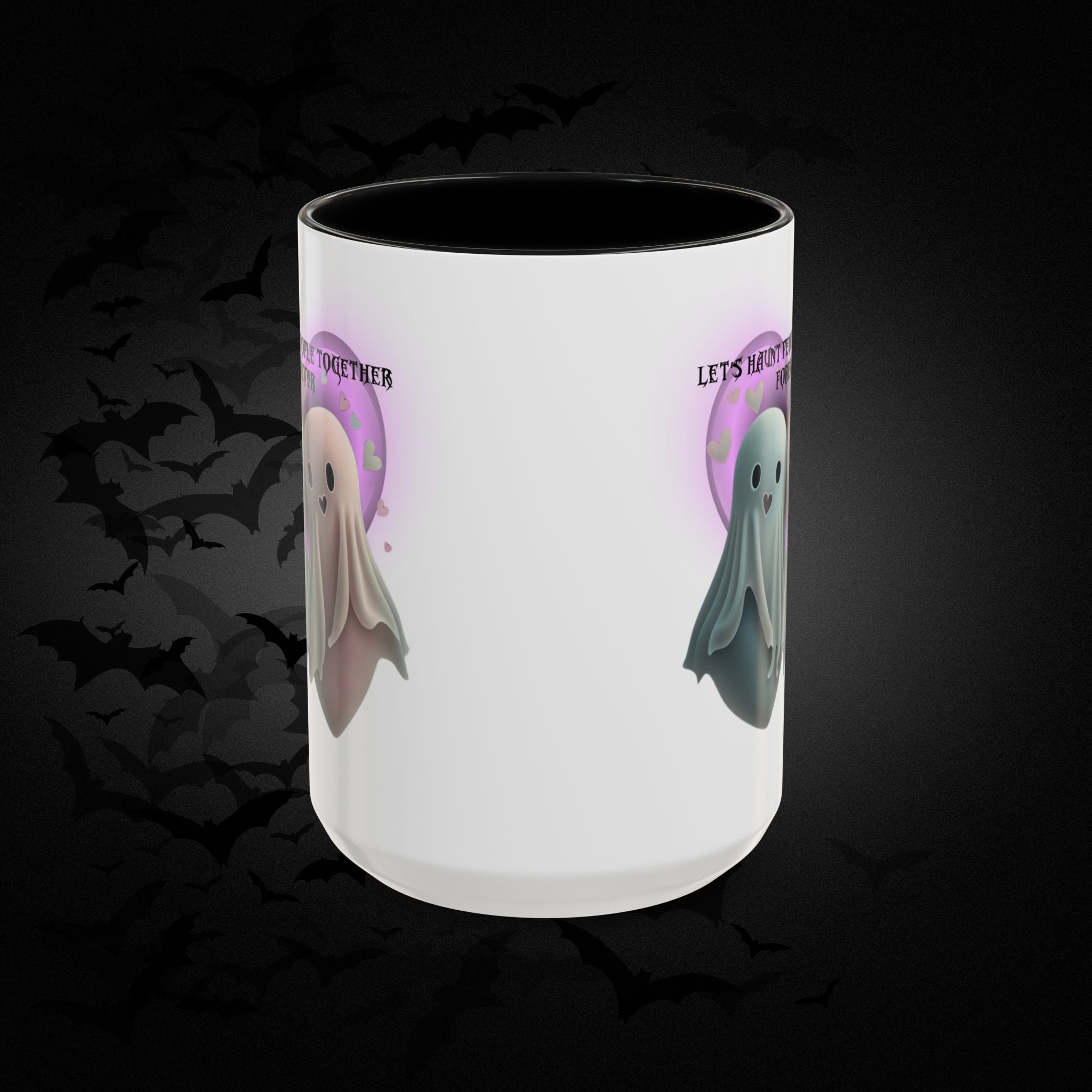 Let's Haunt People Together Forever Coffee Mug — Valloween Ghost Couple Accent Mug