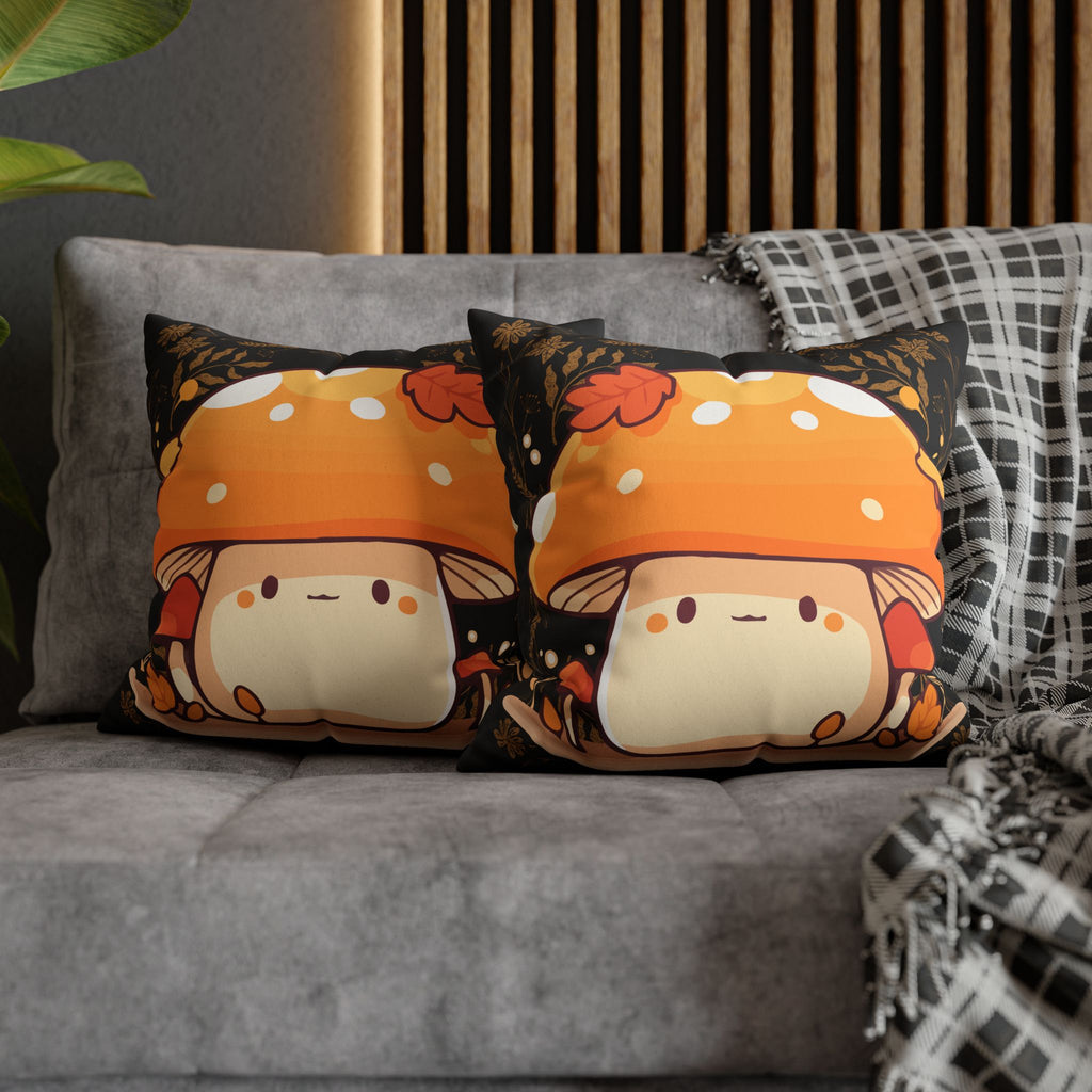 Dark Cottagecore Mushroom Throw Pillow — Forest Witch Kawaii Home Decor