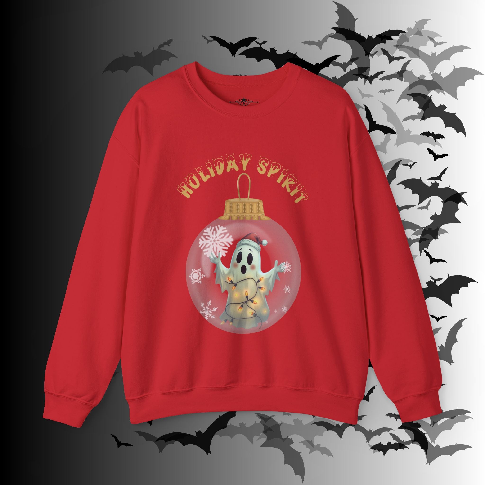 Holiday Spirit Crewneck Sweatshirt — Ghost Christmas Ornament Gothmas