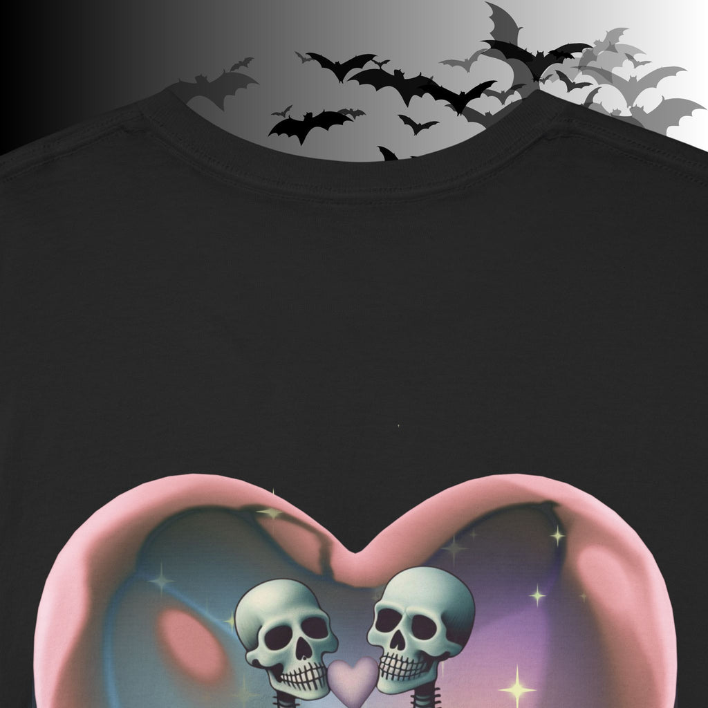"Love You Forever" Gothic Skeleton Couples T-Shirt — Goth Valentine's Day Matching Tee
