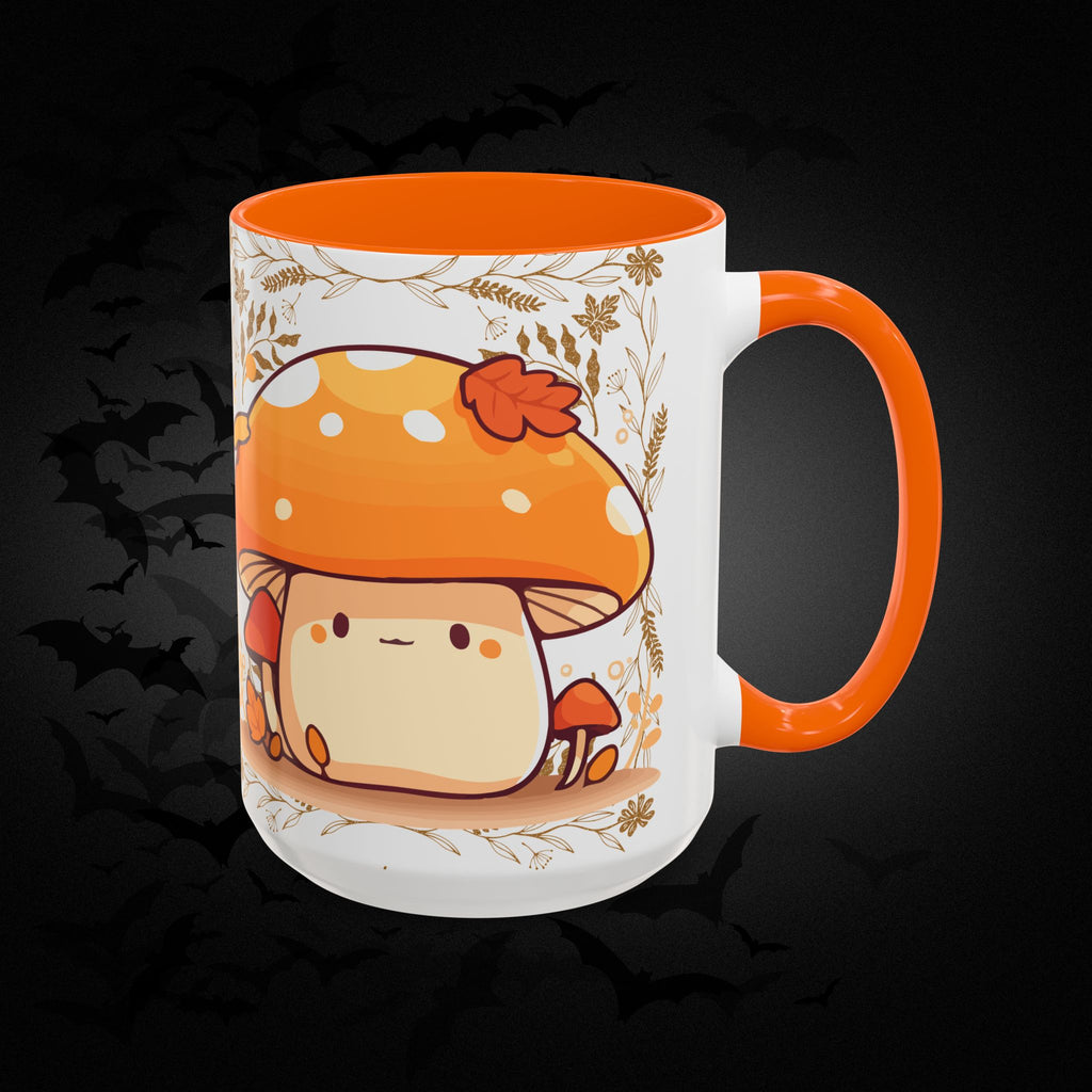 Autumn Mushroom Cute Coffee Mug — Fall Kawaii Accent Mug (11/15oz)