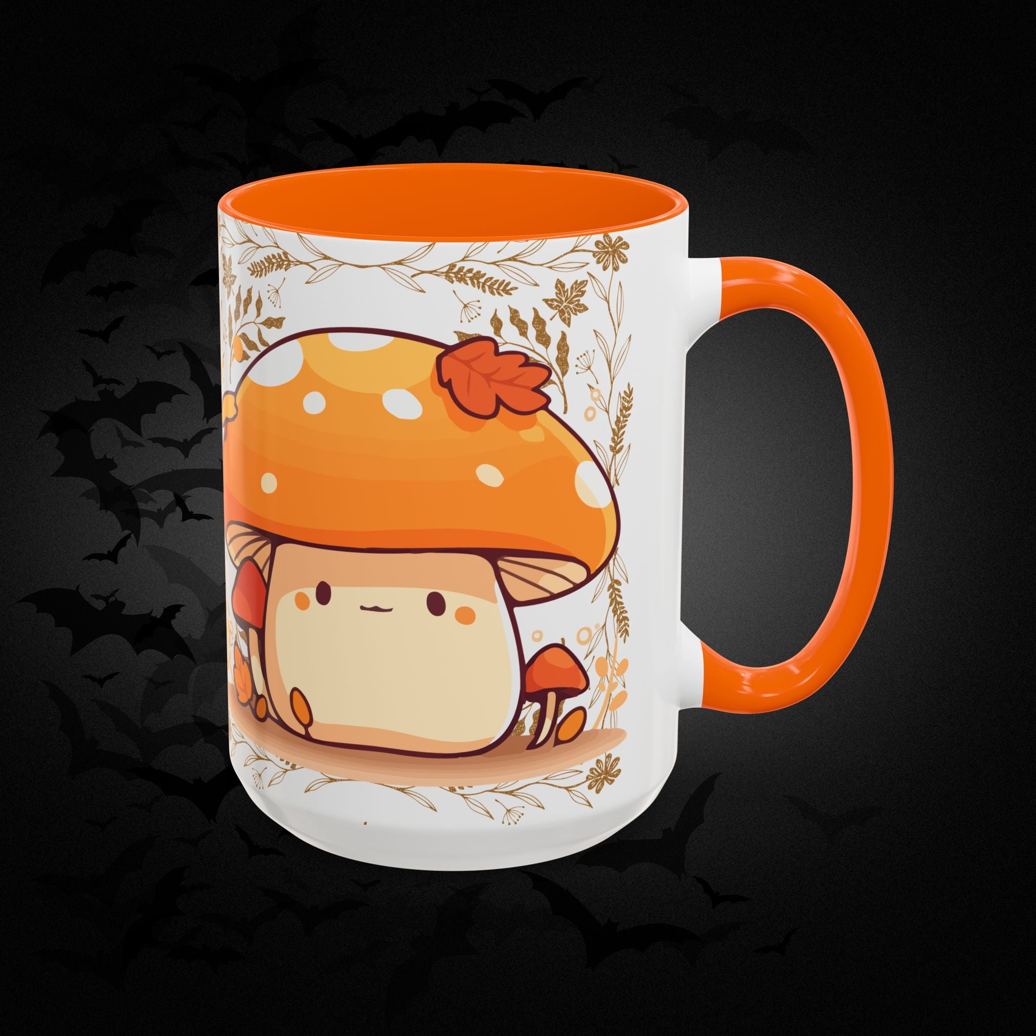 Autumn Mushroom Cute Coffee Mug — Fall Kawaii Accent Mug (11/15oz)