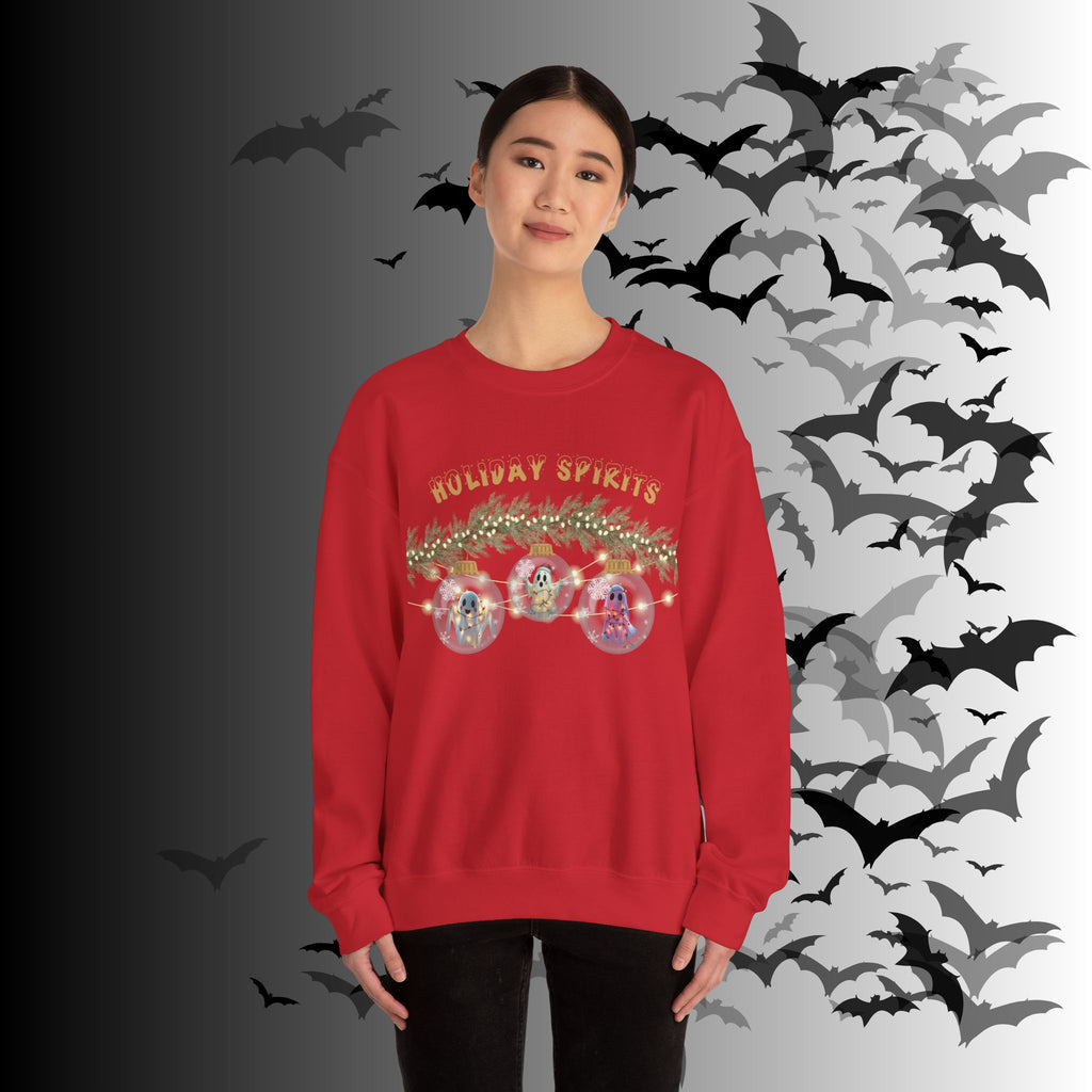 Holiday Spirits Crewneck Sweatshirt — Ghost Christmas Ornament Gothmas