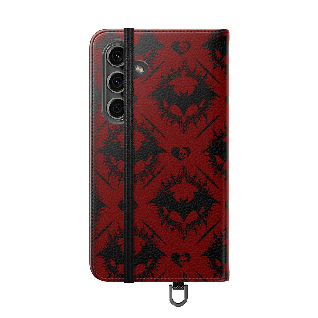 Copy of Gothic Bat Wallet Flip Case - Elegant Goth Phone Wallet - Bat Pattern Flip Case - Gothic Phone Case - Stylish Wallet Phone Case