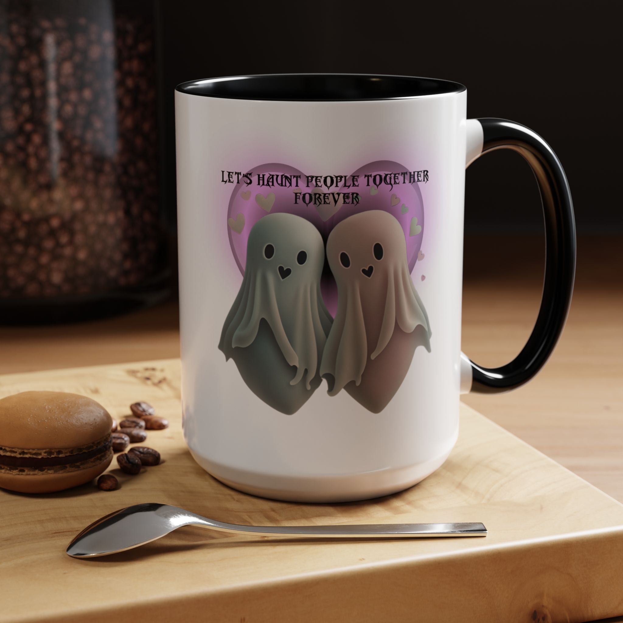 Let's Haunt People Together Forever Coffee Mug — Valloween Ghost Couple Accent Mug
