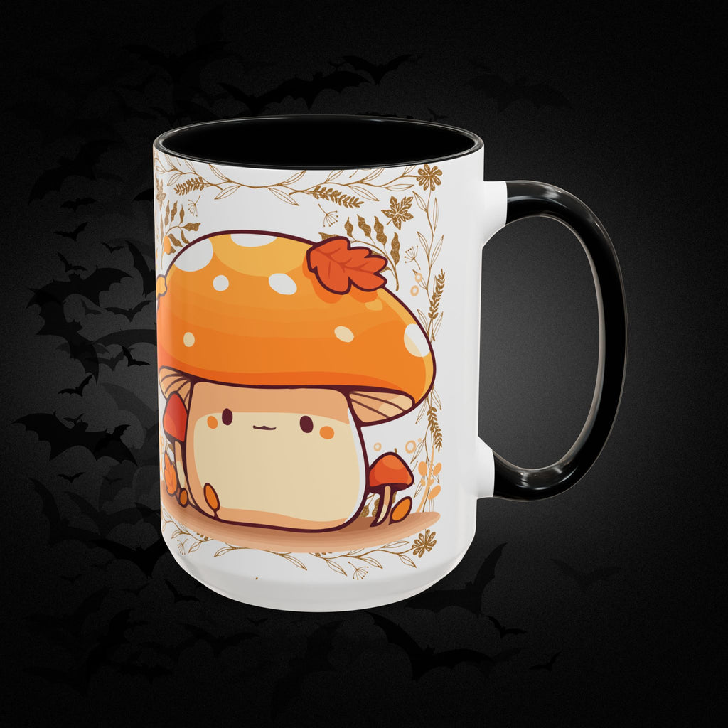 Autumn Mushroom Cute Coffee Mug — Fall Kawaii Accent Mug (11/15oz)