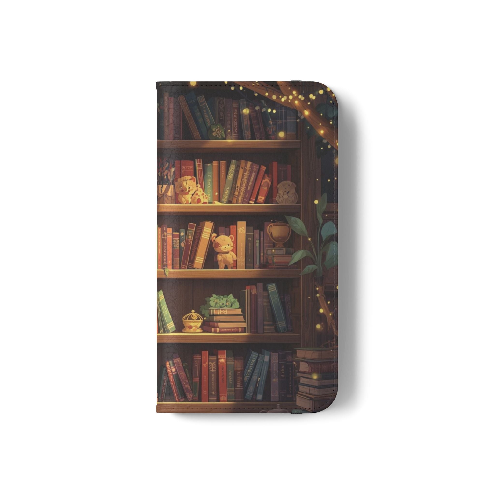 Whimsigoth Bookcase Wallet Flip Case - Romantasy Reader Phone Wallet - Book Pattern Flip Case - Bookish Phone Case