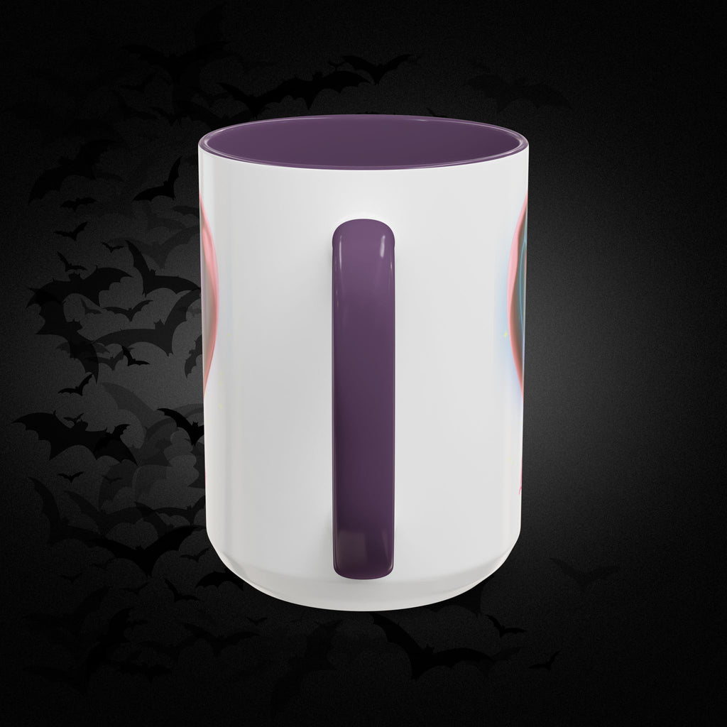 Love You Forever Valloween Coffee Mug — Skeleton Couple Heart Design (11/15oz)