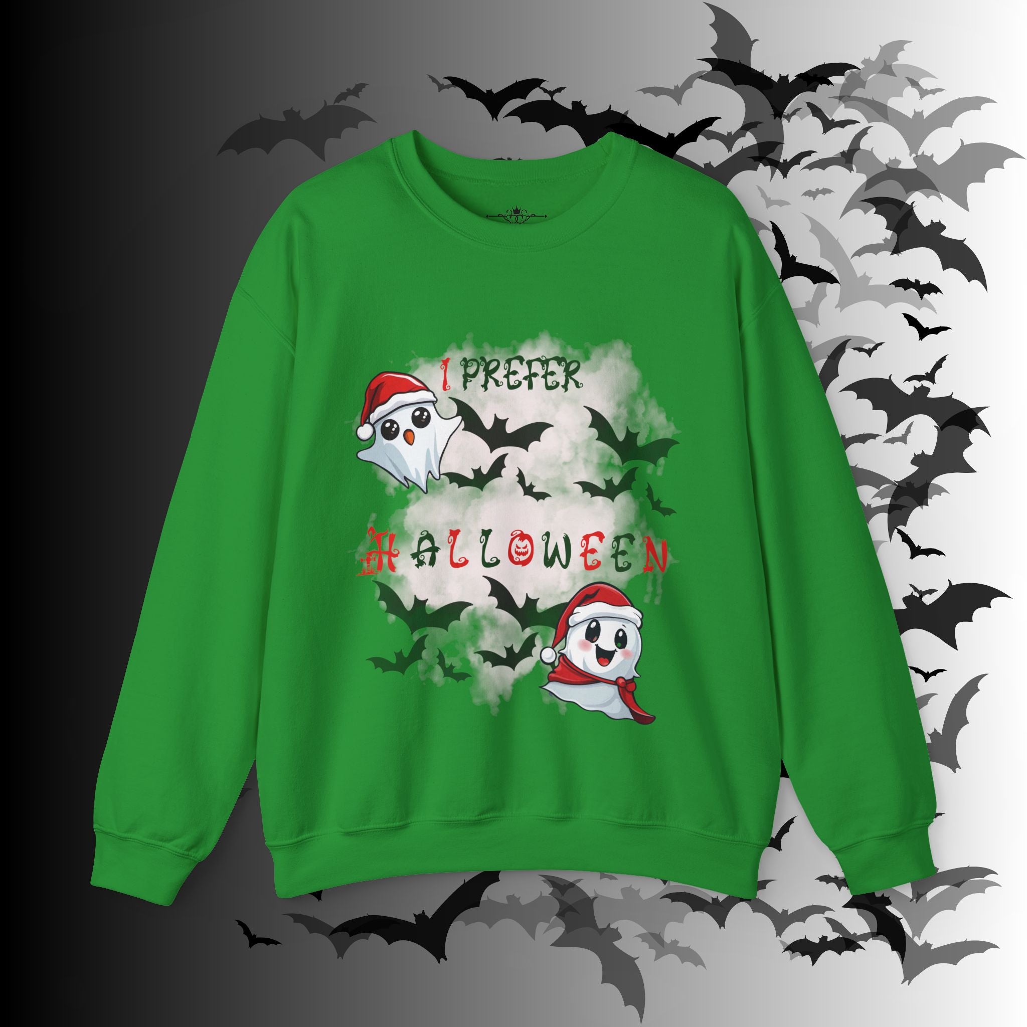 I Prefer Halloween Ghost Crewneck Sweatshirt — Kawaii Gothic Christmas