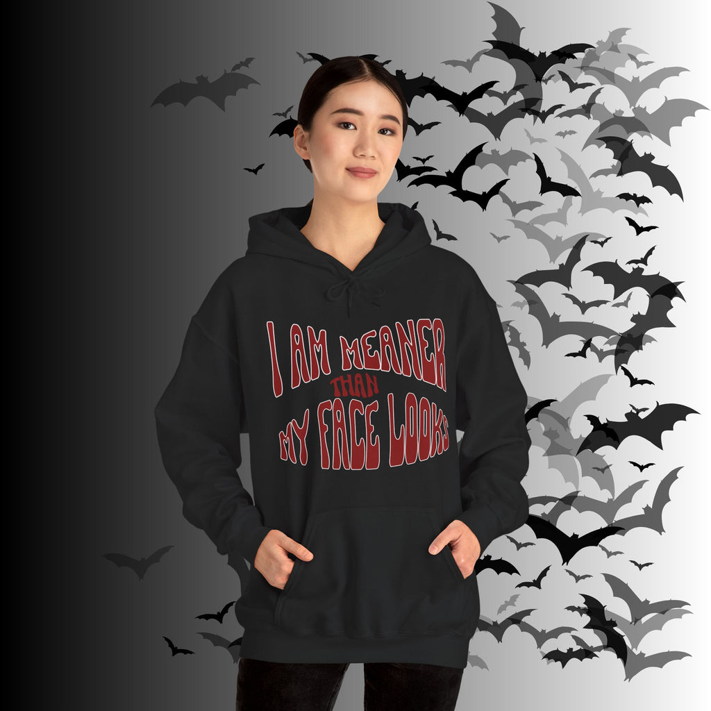 I Am Meaner Than My Face Looks Hoodie — Gothic Attitude Pullover