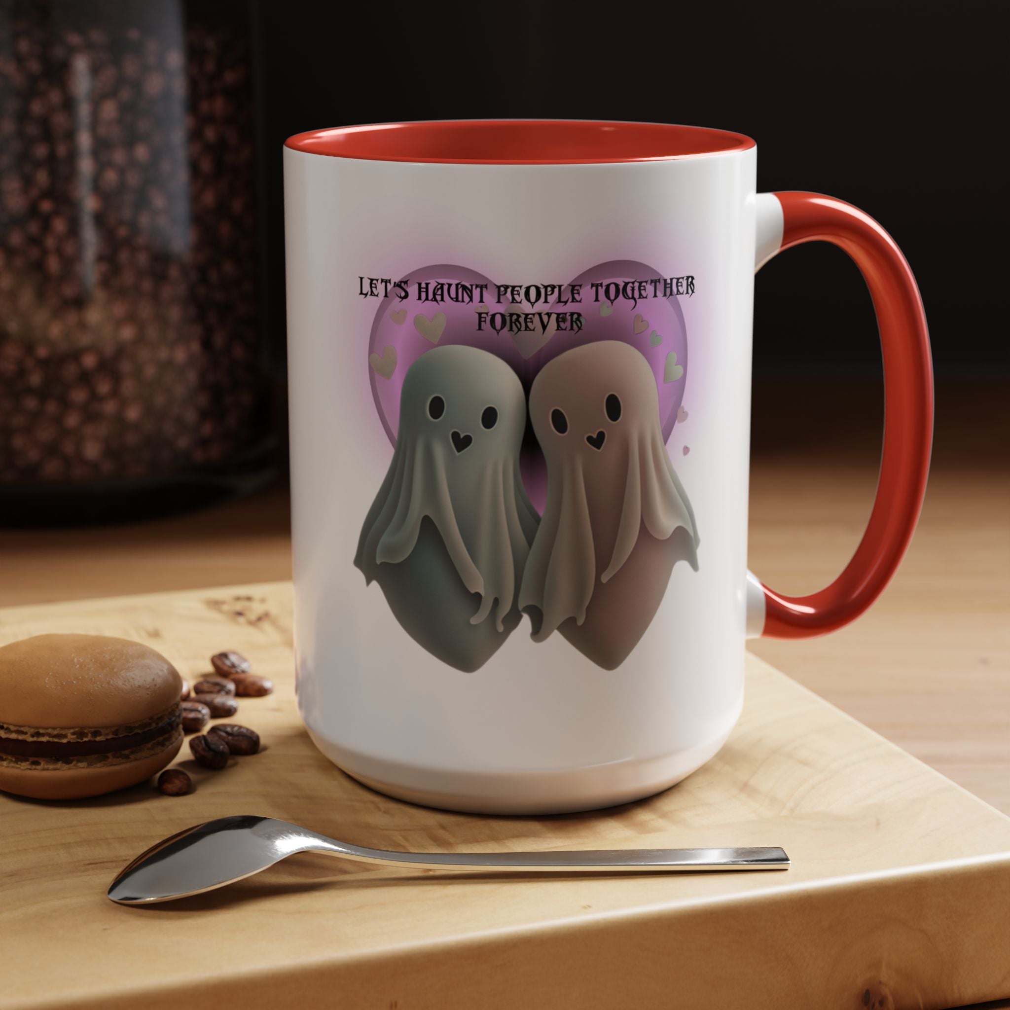 Let's Haunt People Together Forever Coffee Mug — Valloween Ghost Couple Accent Mug