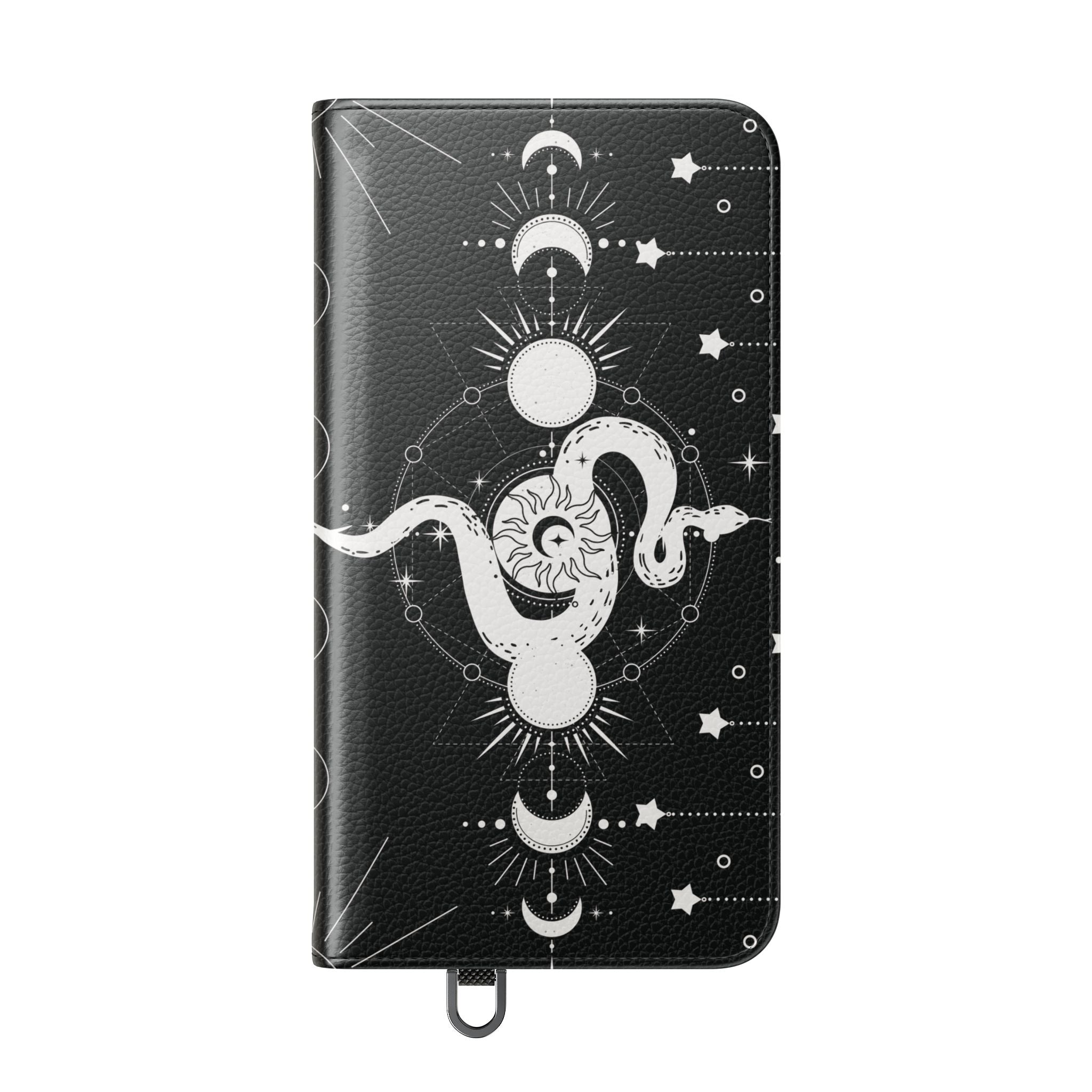 Gothic Style Celestial Snake Moon Phases Wallet Flip PhoneCase - Celestial Style Phone Case for iPhone and Samsung - Moon Phases Wallet Case