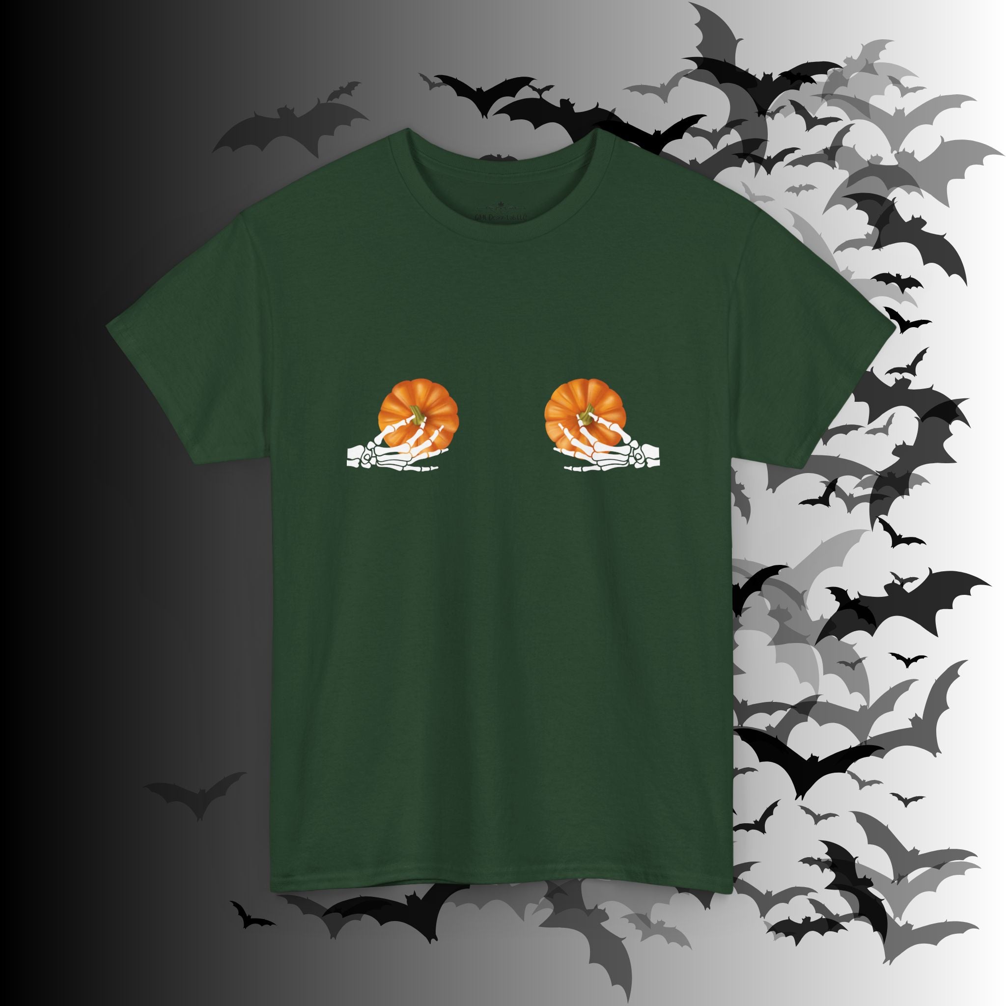 Skeleton Hands Pumpkin Halloween T-Shirt — Funny Spooky Season Tee