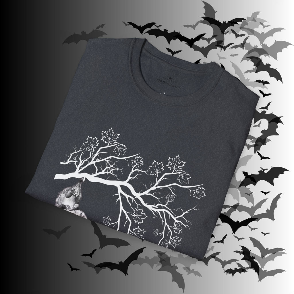 Gothic Hanging Possum T-Shirt — Cute Dark Academia Nature Tee