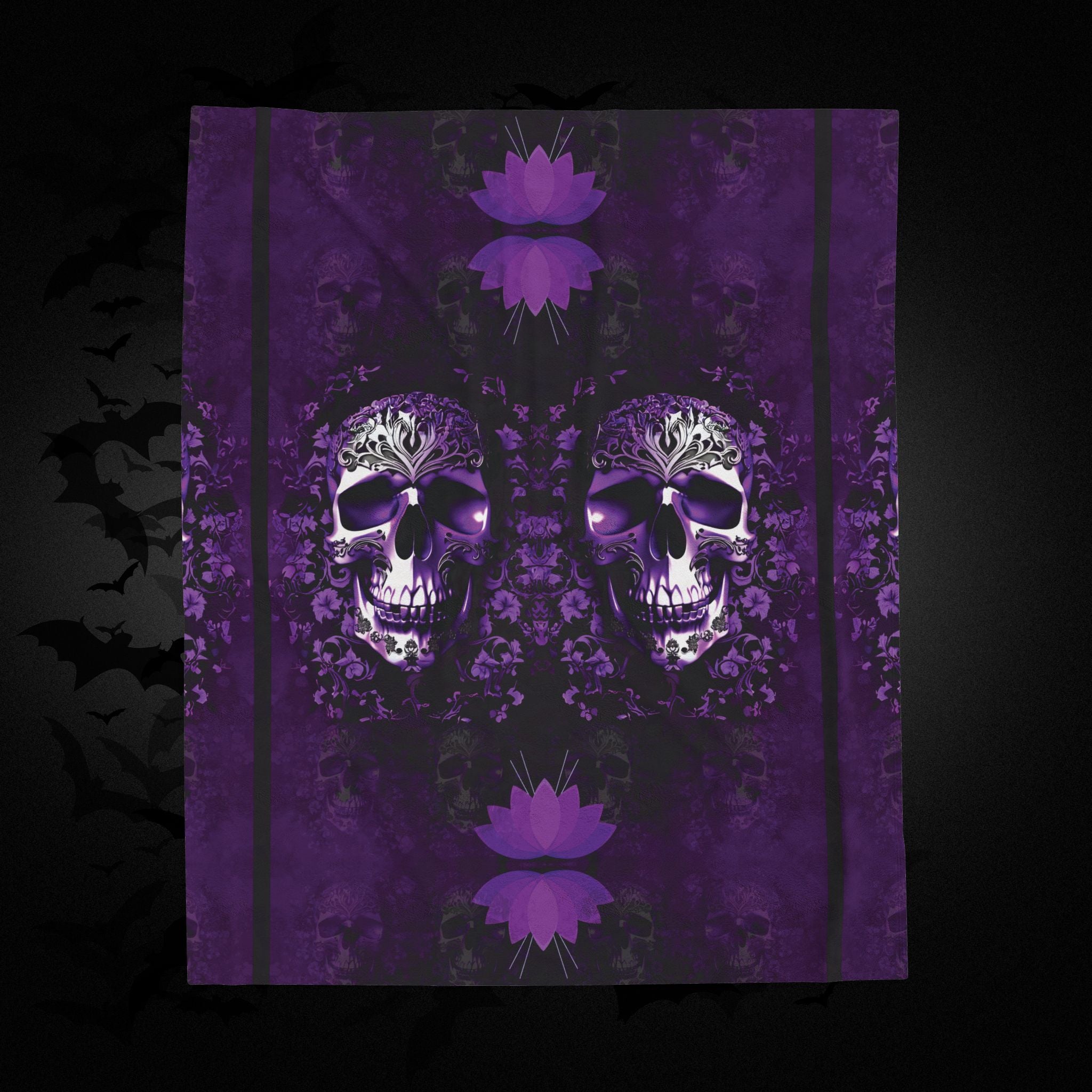 Gothic Purple Skull Throw Blanket — Dark Elegance Home Decor