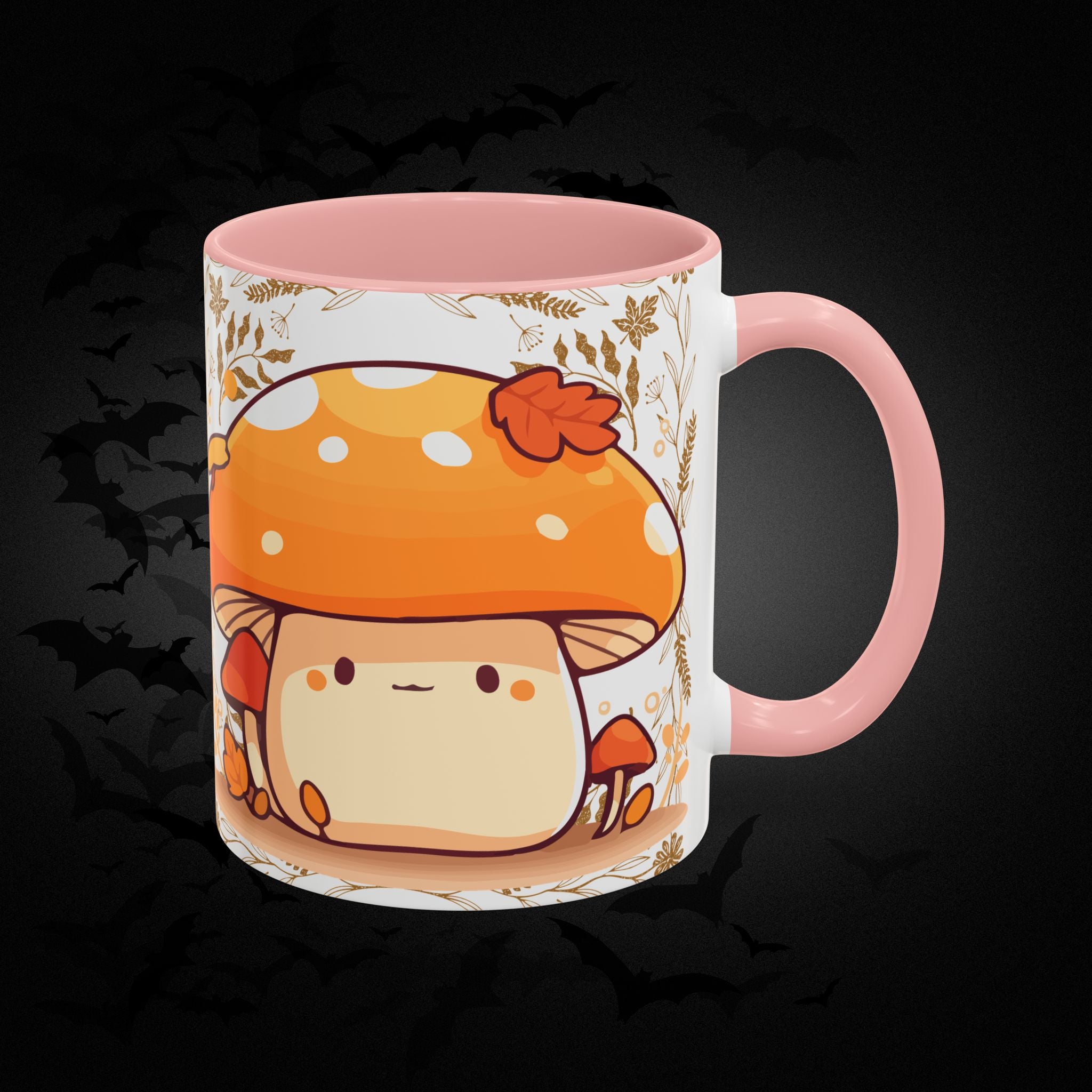 Autumn Mushroom Cute Coffee Mug — Fall Kawaii Accent Mug (11/15oz)