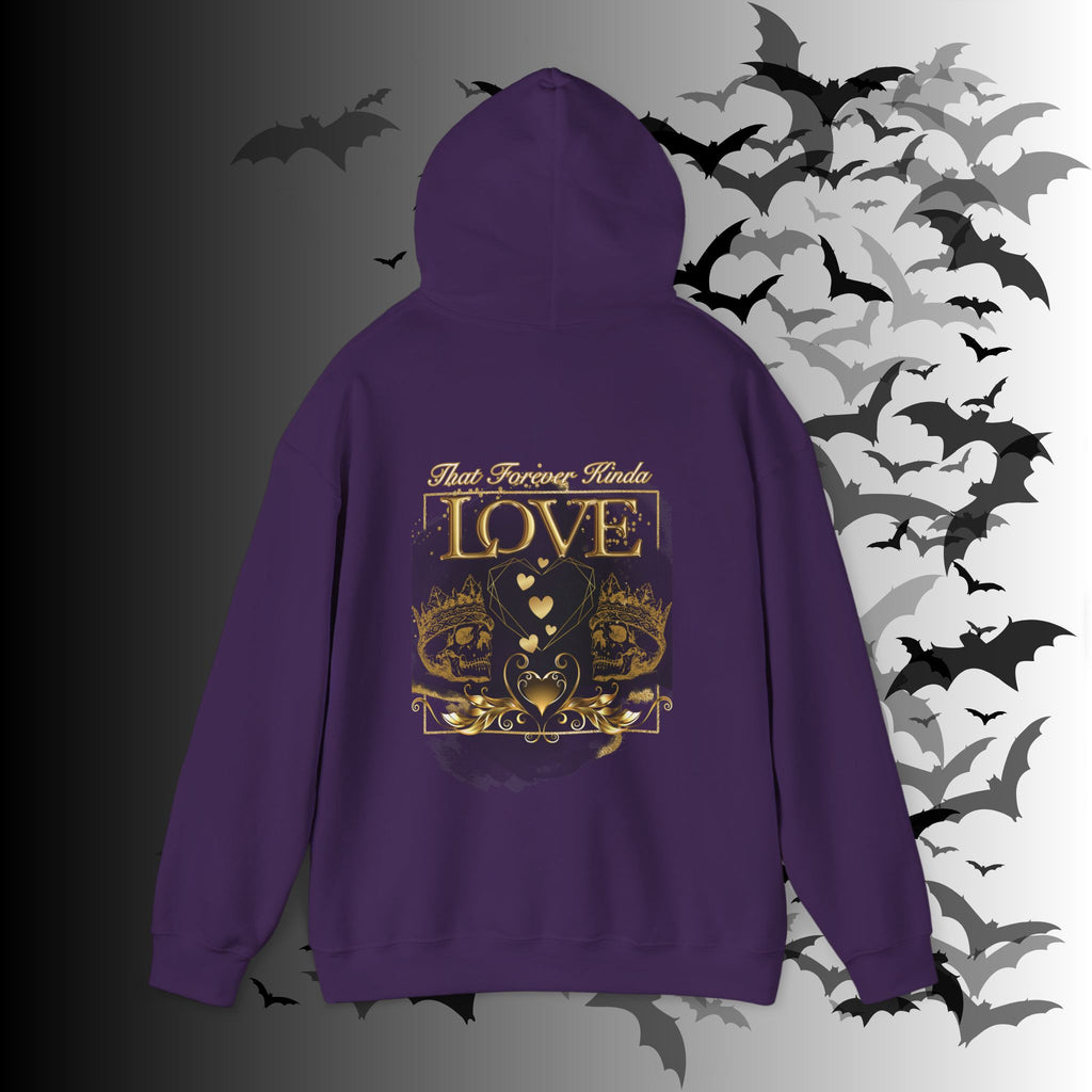 That Forever Kinda Love Hoodie — Gothic Gold Skull Couples Pullover