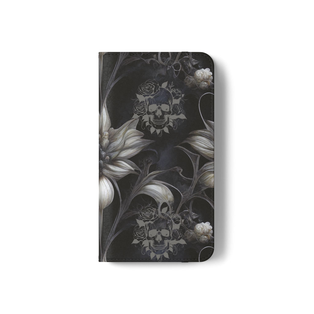 Goth Botanical Flip Wallet Case for iPhone and Samsung Galaxy Phones