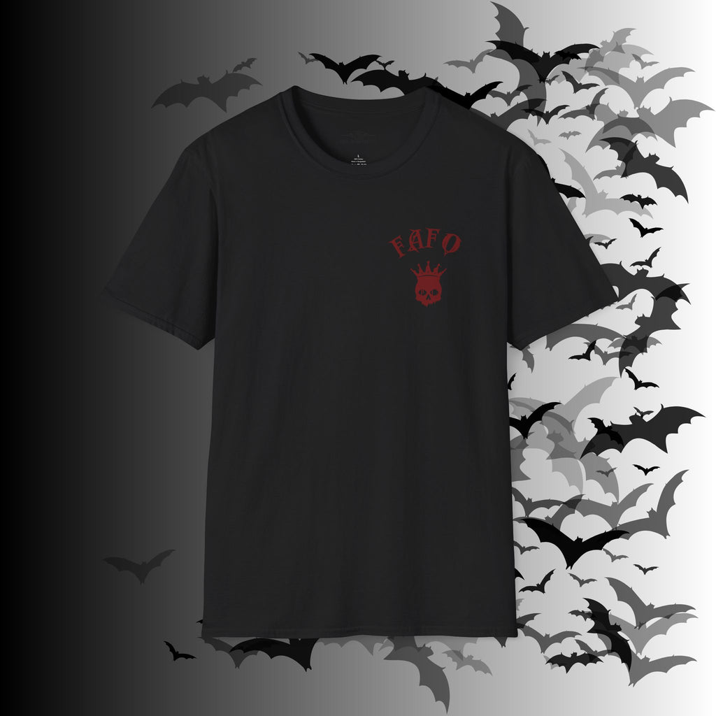 "FAFO" I Identify As A Threat T-Shirt — Gothic Humor Front & Back Print