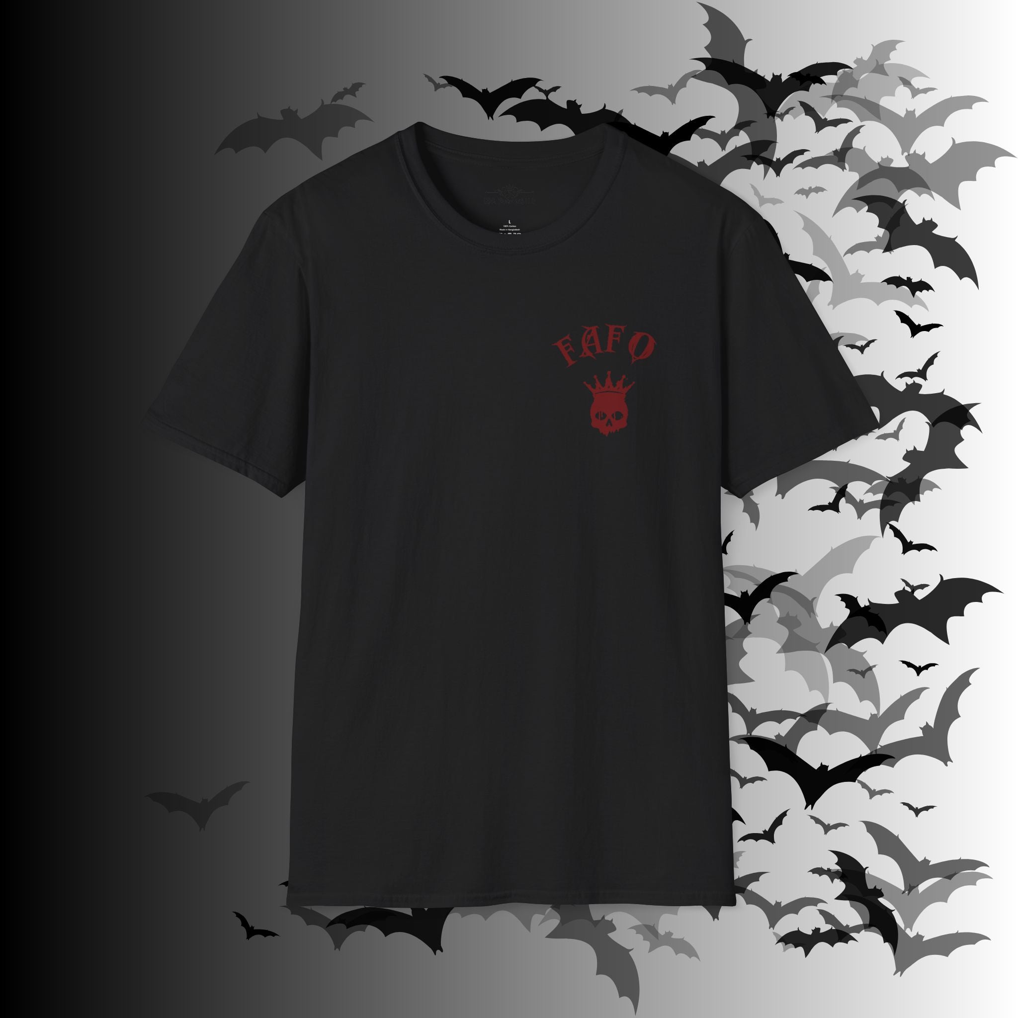 "FAFO" I Identify As A Threat T-Shirt — Gothic Humor Front & Back Print