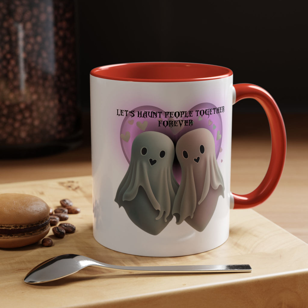 Let's Haunt People Together Forever Coffee Mug — Valloween Ghost Couple Accent Mug