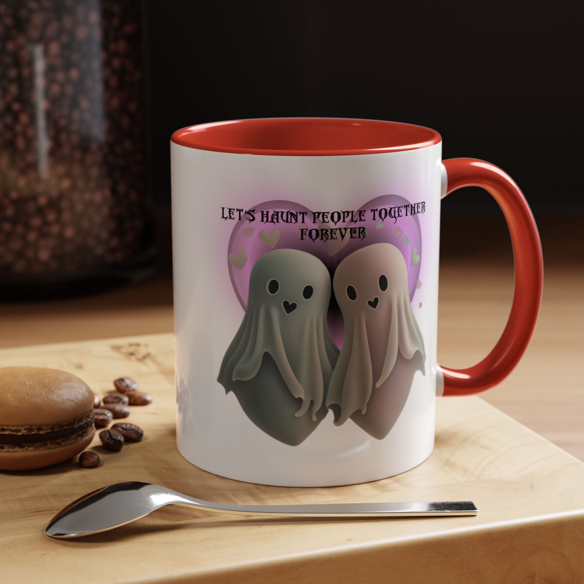 Let's Haunt People Together Forever Coffee Mug — Valloween Ghost Couple Accent Mug
