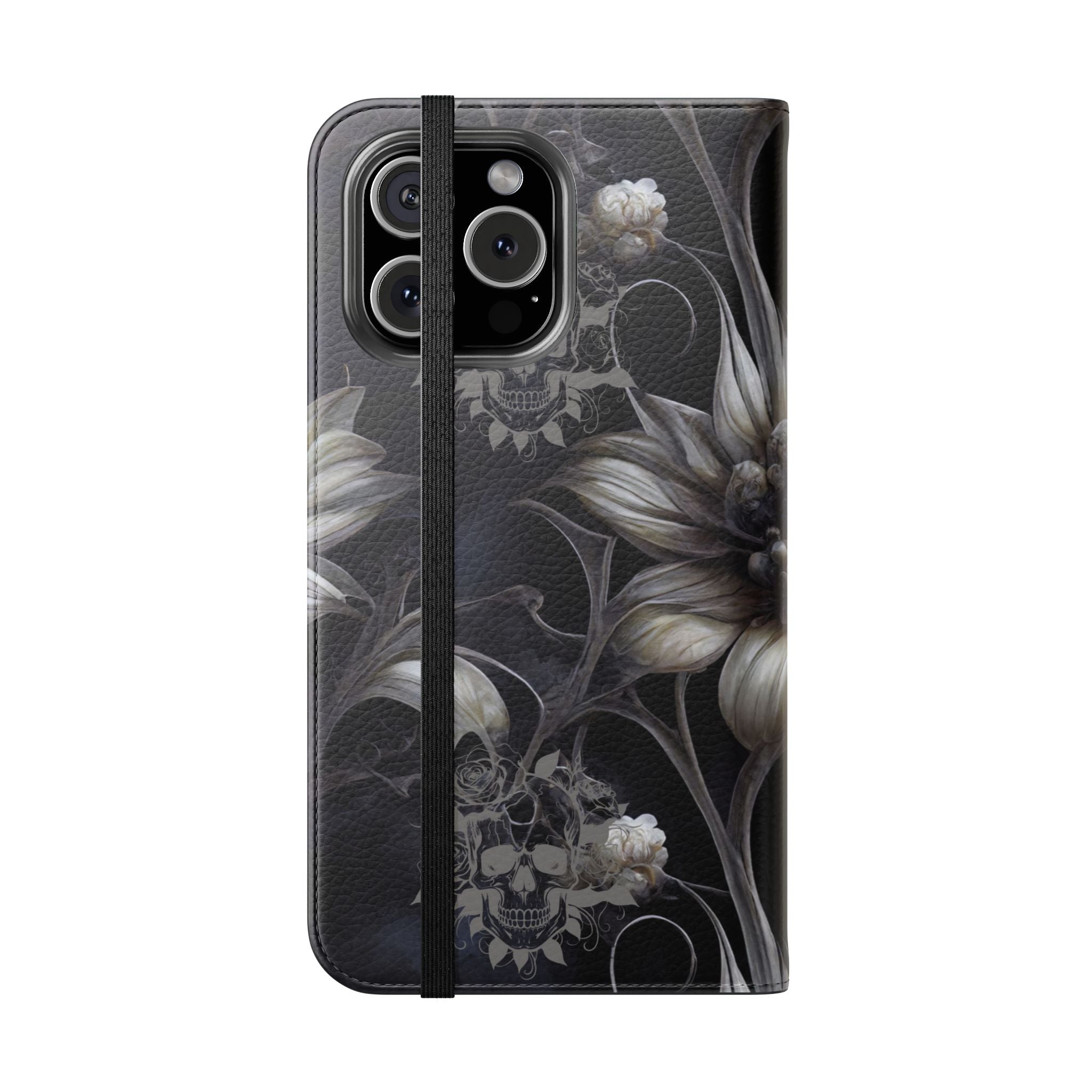 Goth Botanical Flip Wallet Case for iPhone and Samsung Galaxy Phones