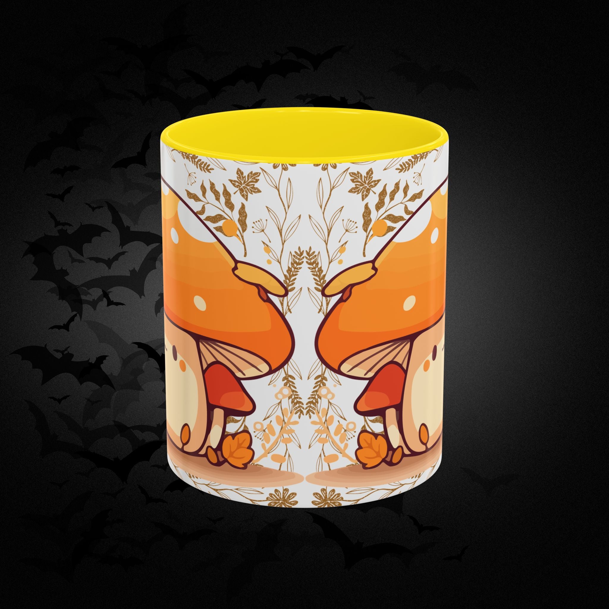 Autumn Mushroom Cute Coffee Mug — Fall Kawaii Accent Mug (11/15oz)