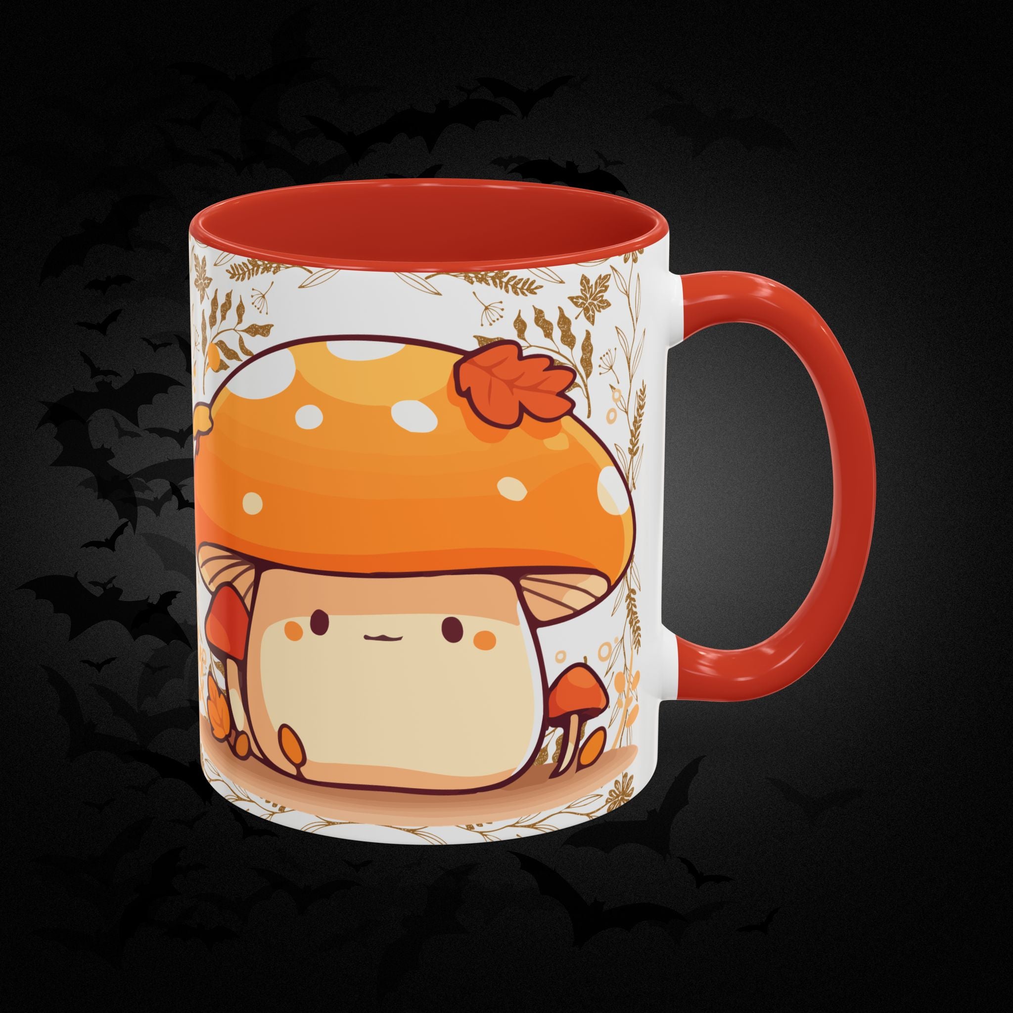 Autumn Mushroom Cute Coffee Mug — Fall Kawaii Accent Mug (11/15oz)
