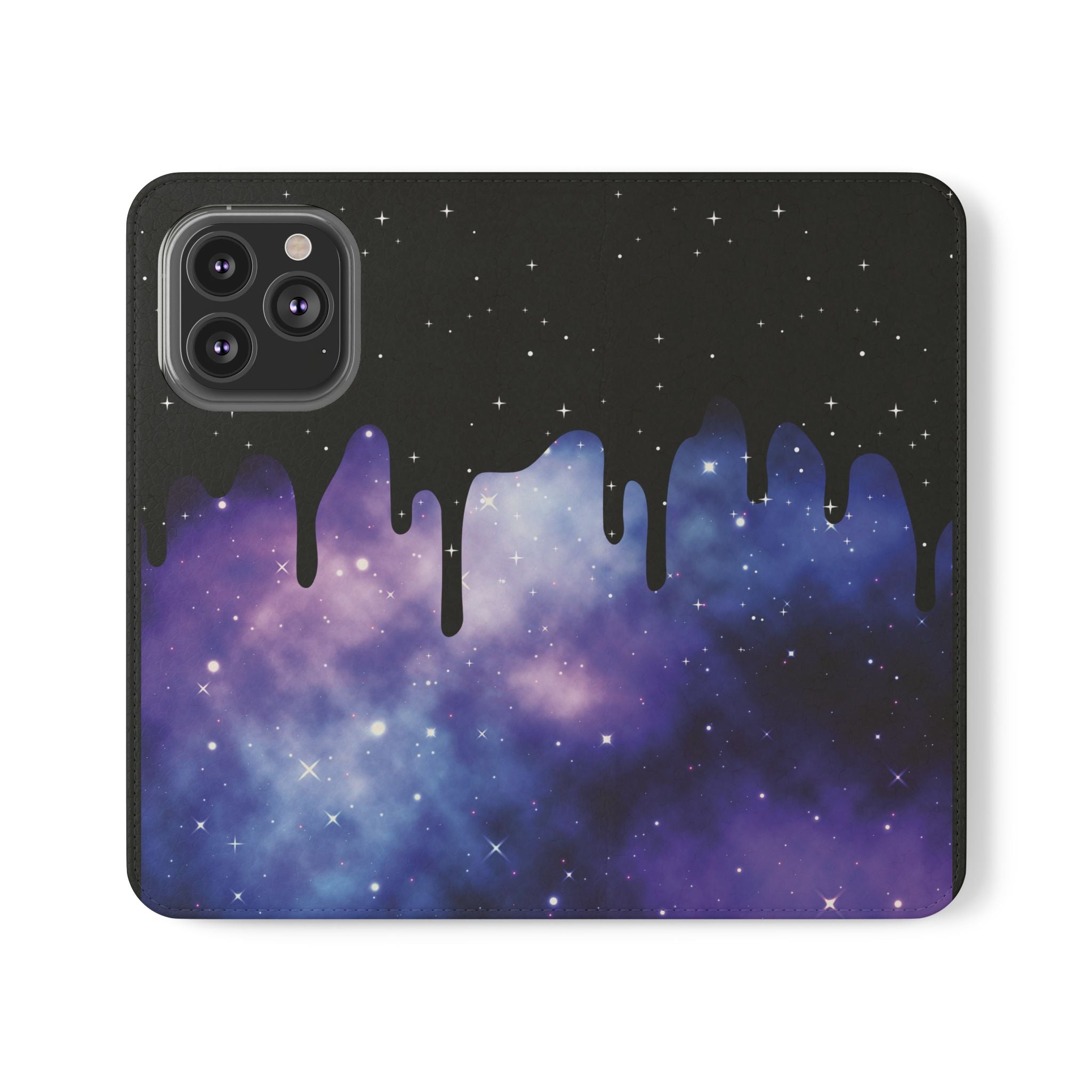 Pastel Goth Drippy Galaxy Flip Wallet Phone Case - Wallet Case for Samsung and iPhone - Gothic Style Wallet Phone Cases