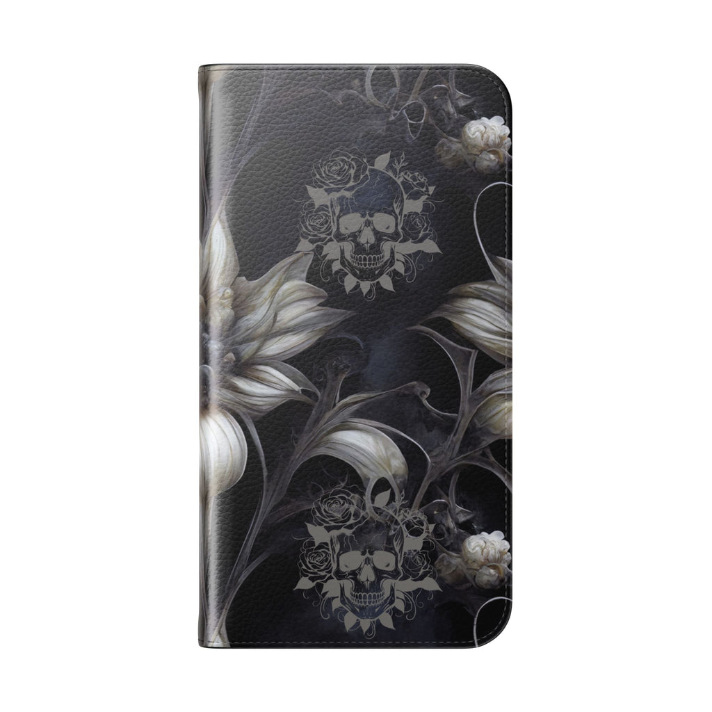 Goth Botanical Flip Wallet Case for iPhone and Samsung Galaxy Phones