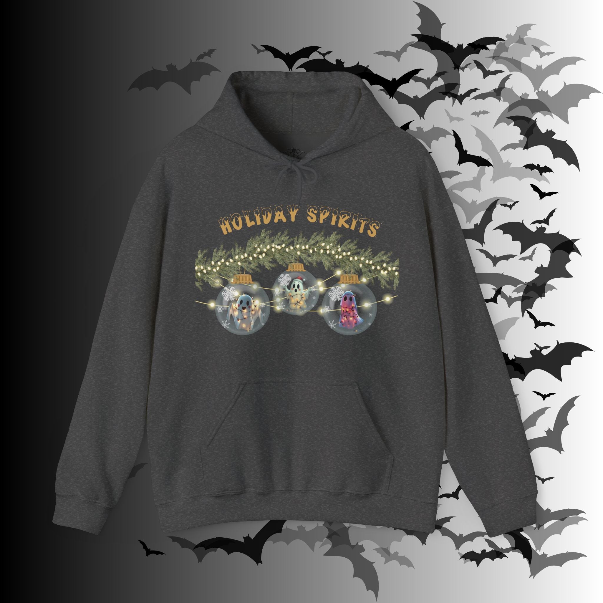 Holiday Spirits Hoodie — Ghost Christmas Ornament Gothmas Pullover