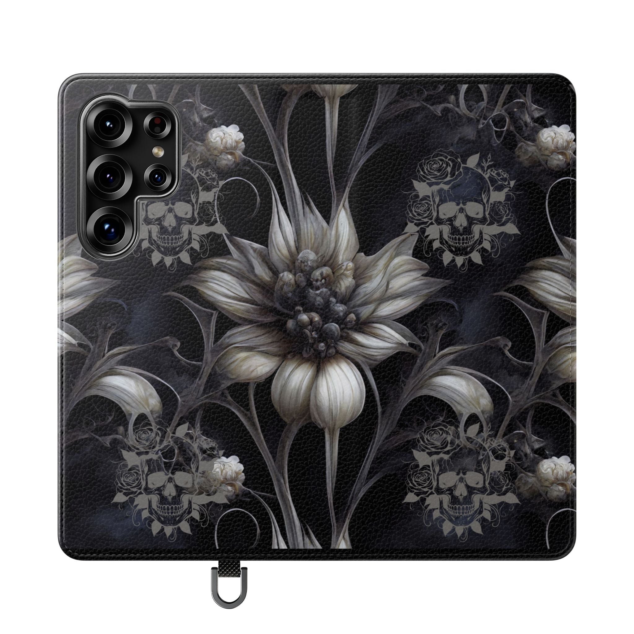 Goth Botanical Flip Wallet Case for iPhone and Samsung Galaxy Phones